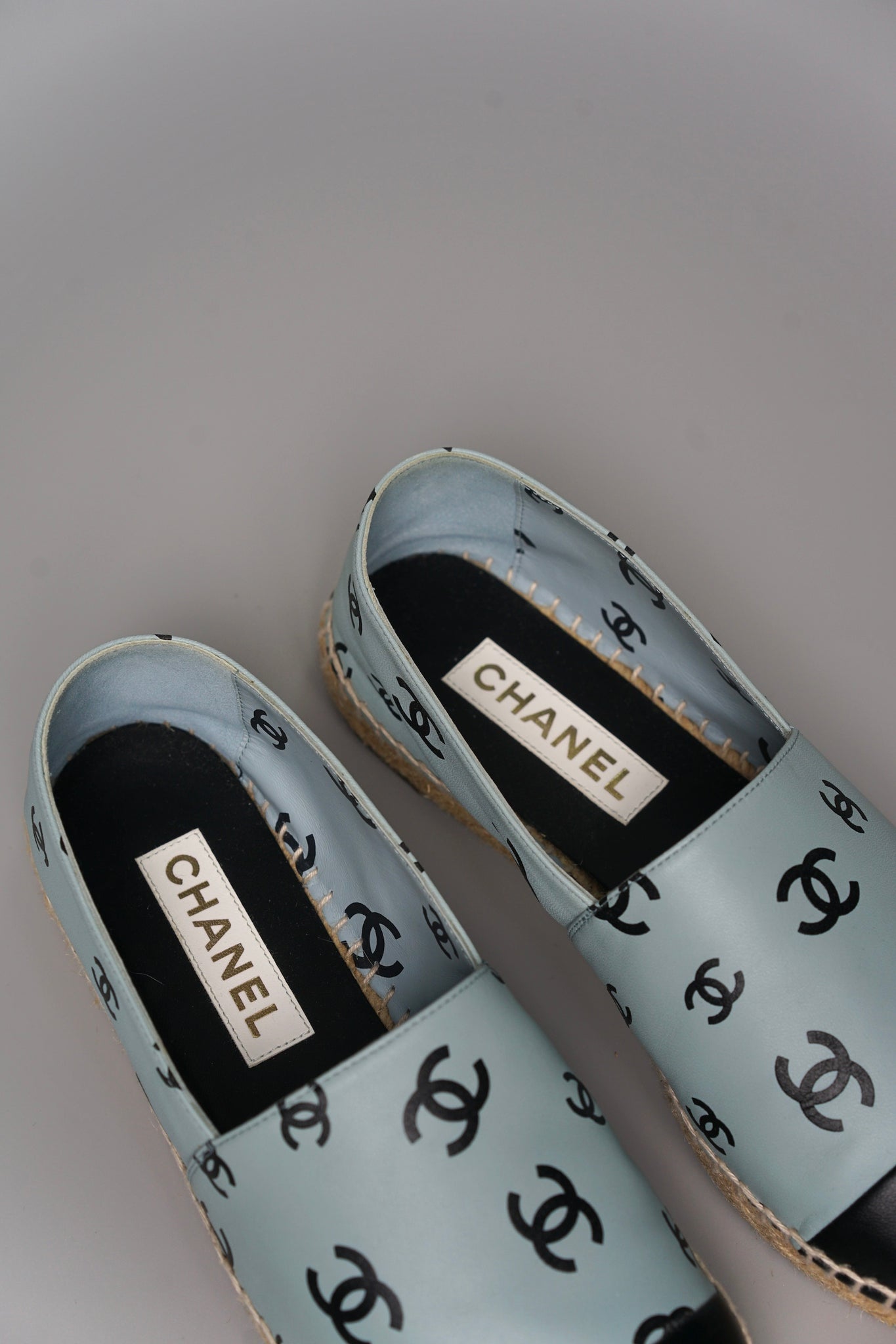 Chanel Interlocking CC Logo Espadrilles in Blue/Black Size 40 (Brand New)
