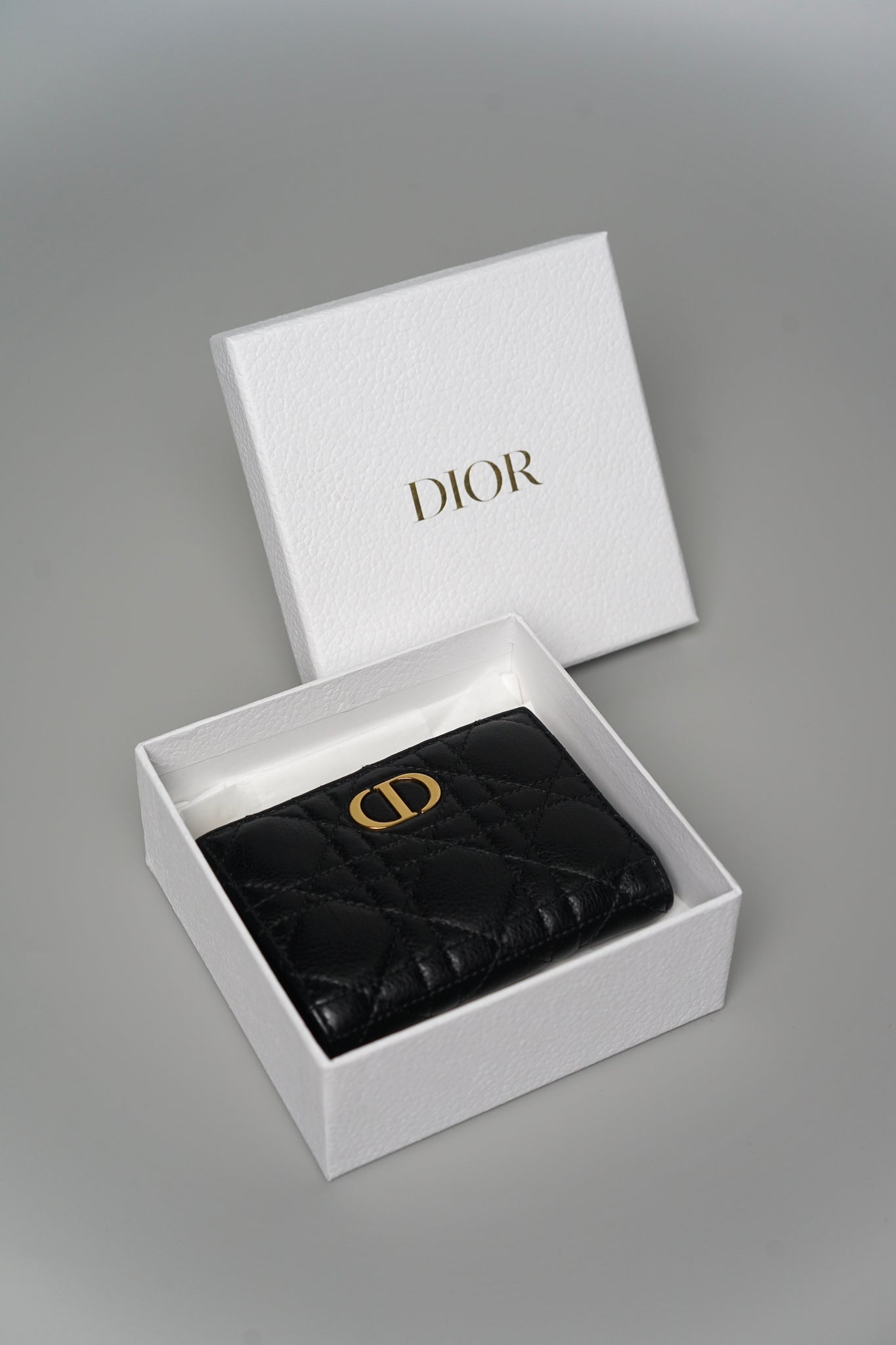Dior Caro Dahlia Wallet in Black