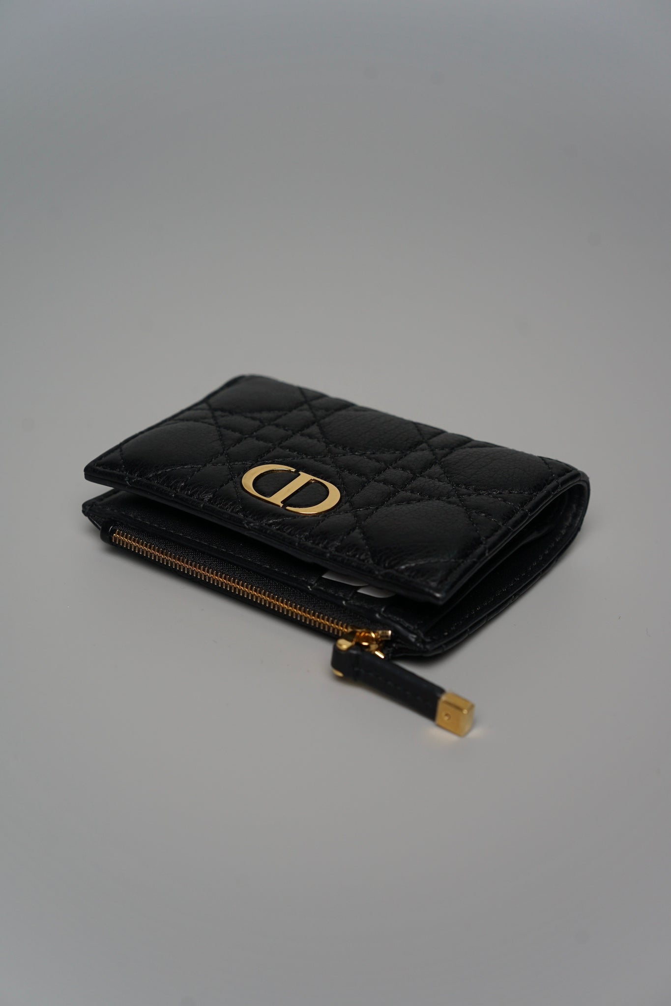 Dior Caro Dahlia Wallet in Black