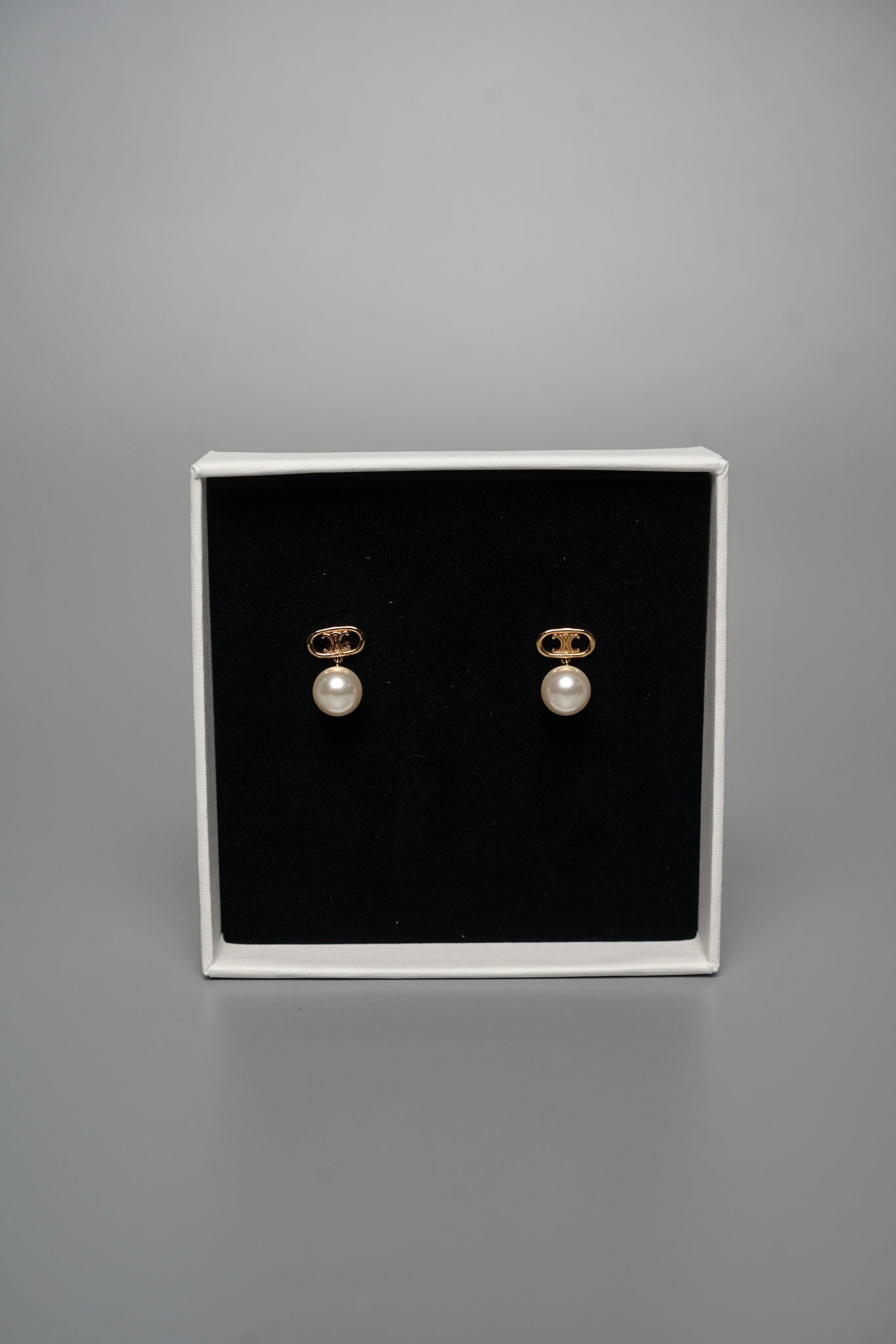 Celine Pearl Earrings in Gold / Ivory (Brand New)