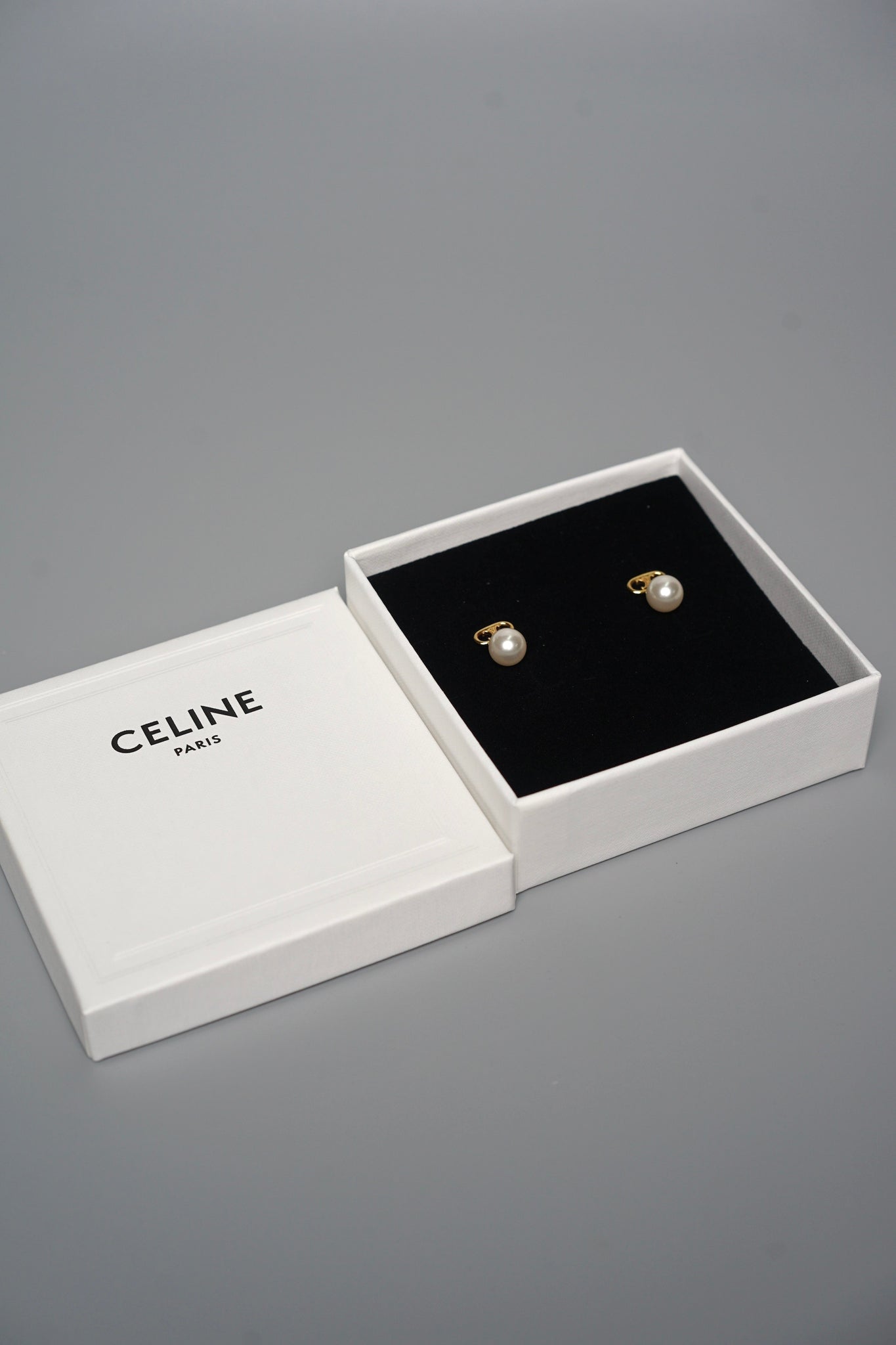 Celine Pearl Earrings in Gold / Ivory (Brand New)