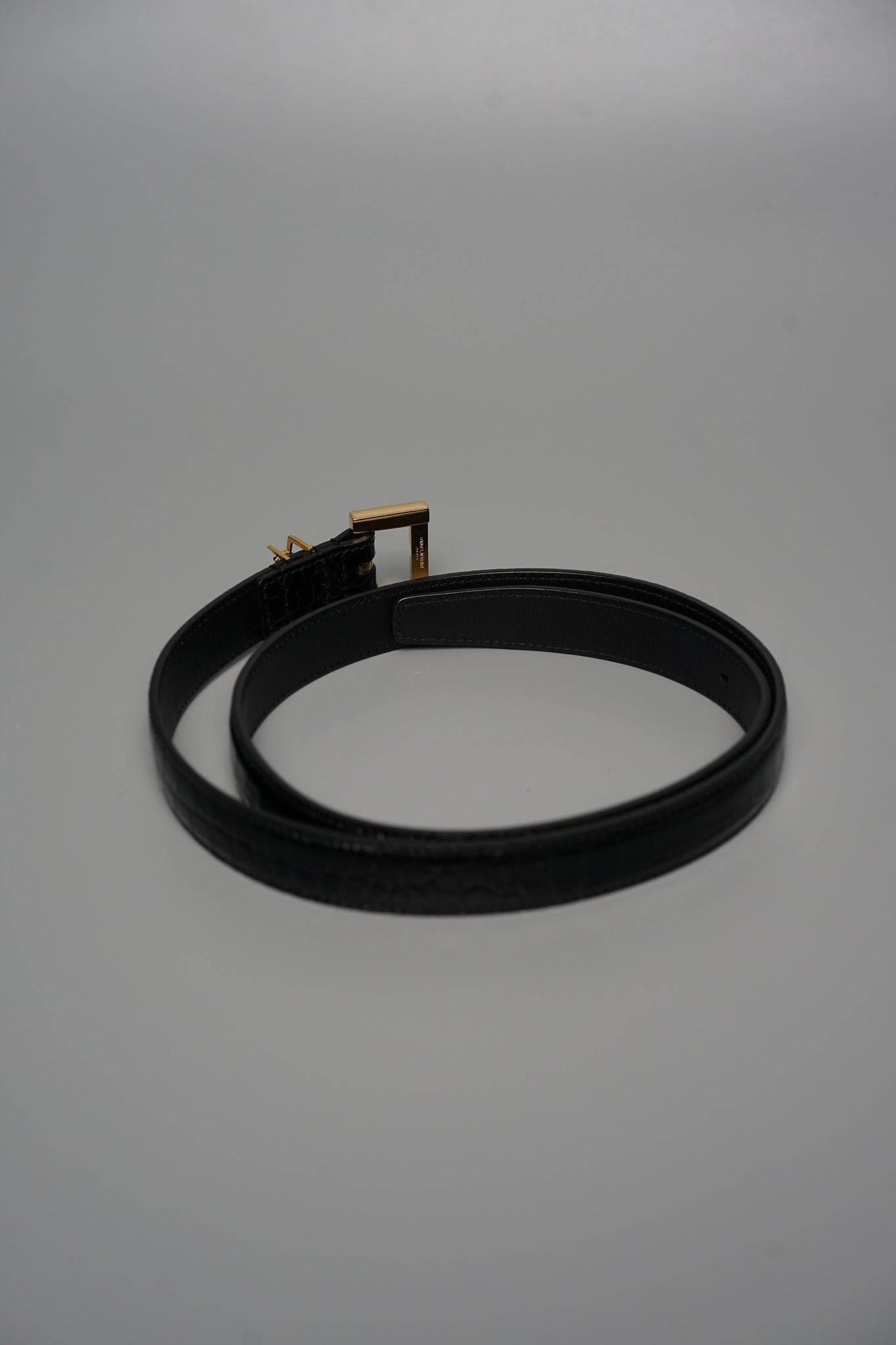 Saint Laurent Cassandre Belt in Black Ghw