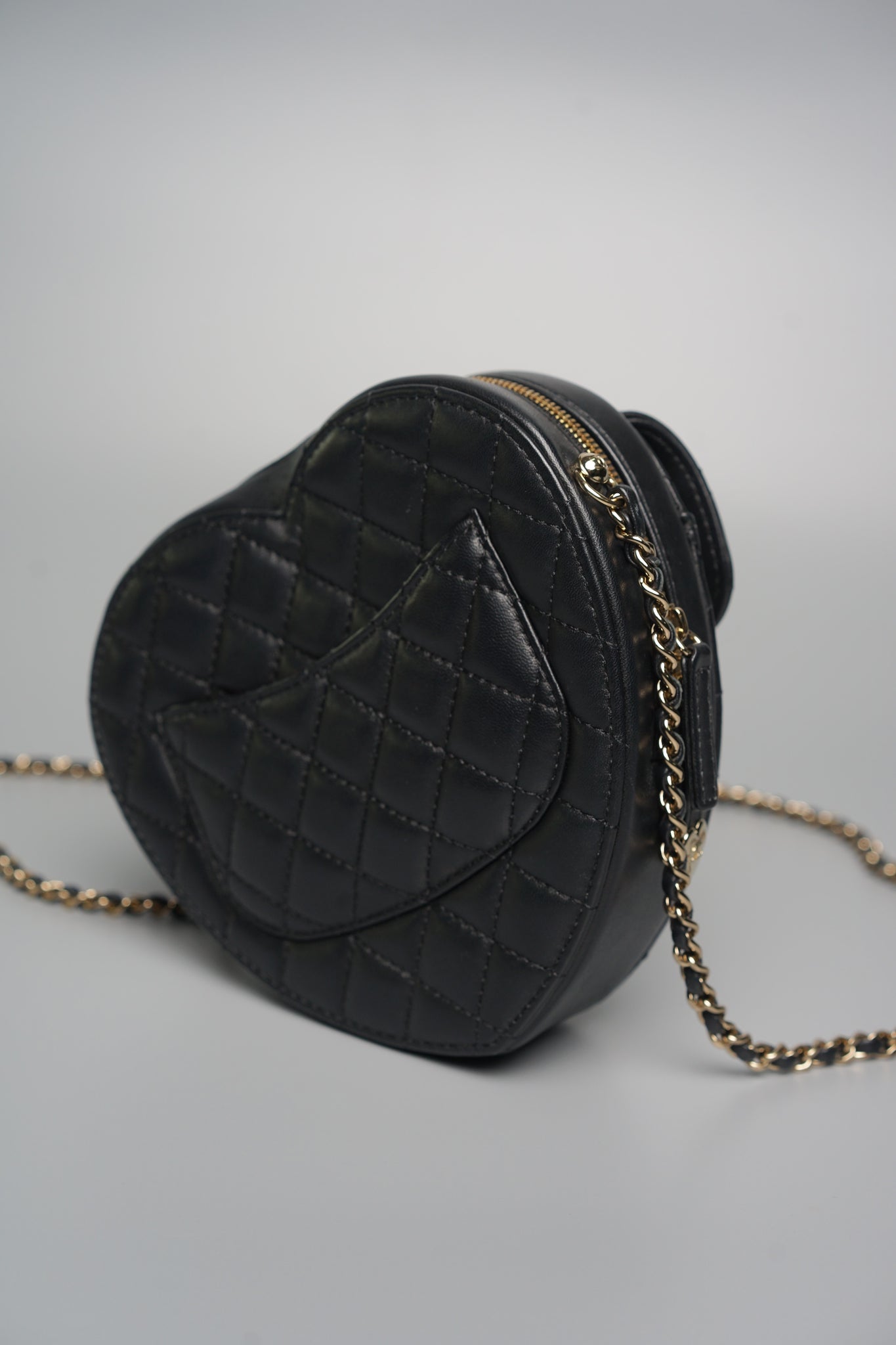 Chanel Heart Bag in Black Lambskin Shw