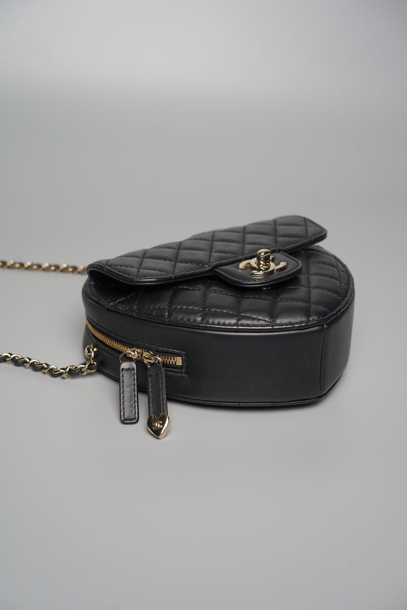 Chanel Heart Bag in Black Lambskin Shw