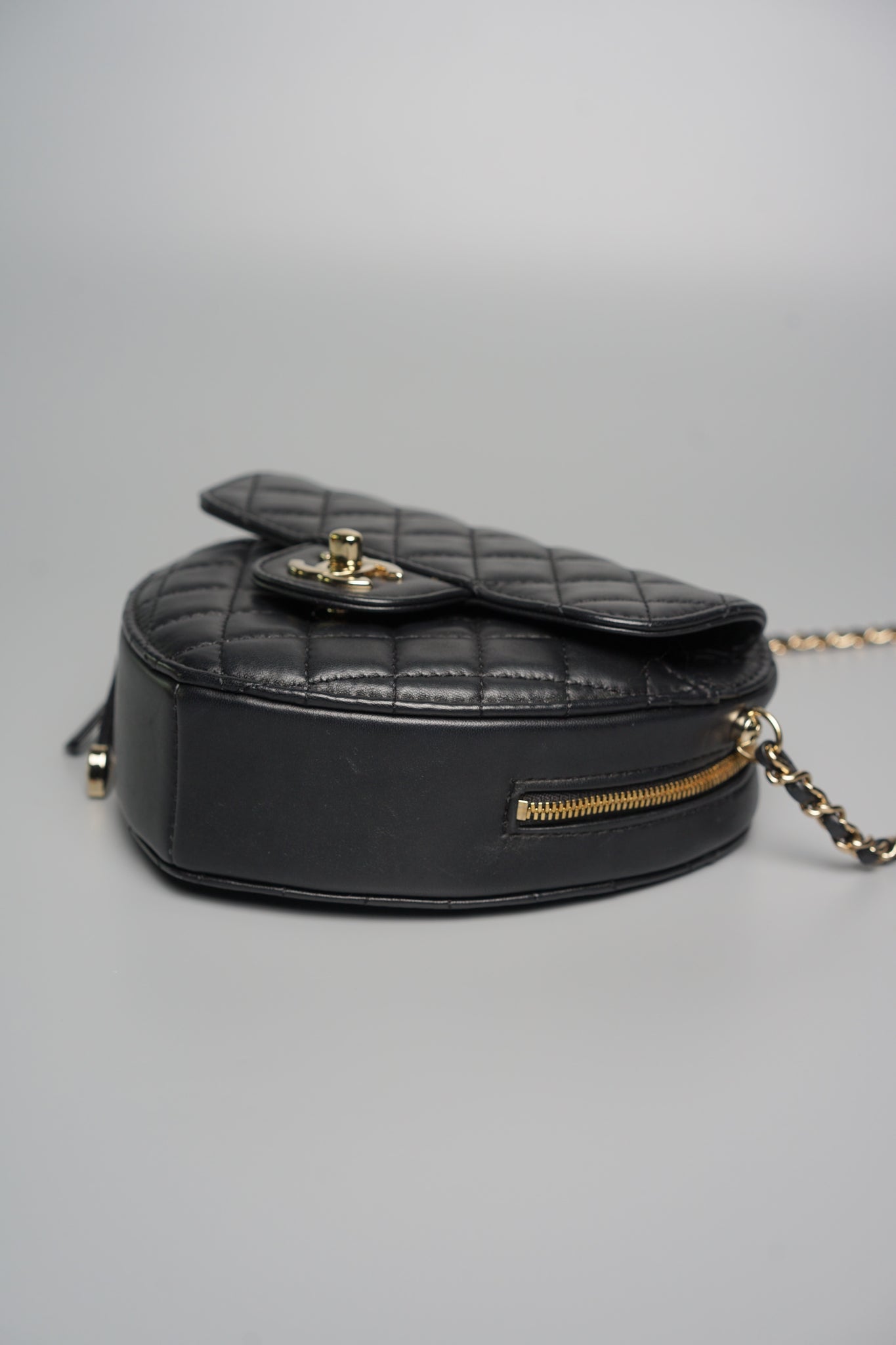 Chanel Heart Bag in Black Lambskin Shw