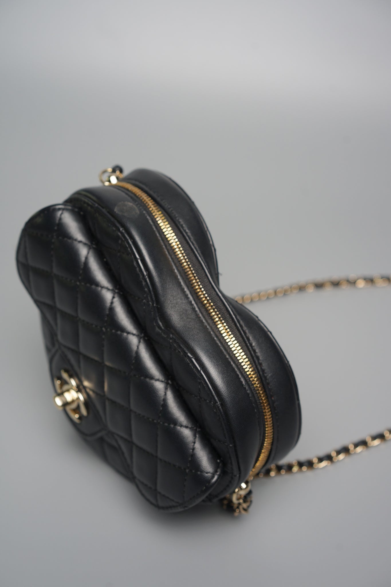Chanel Heart Bag in Black Lambskin Shw