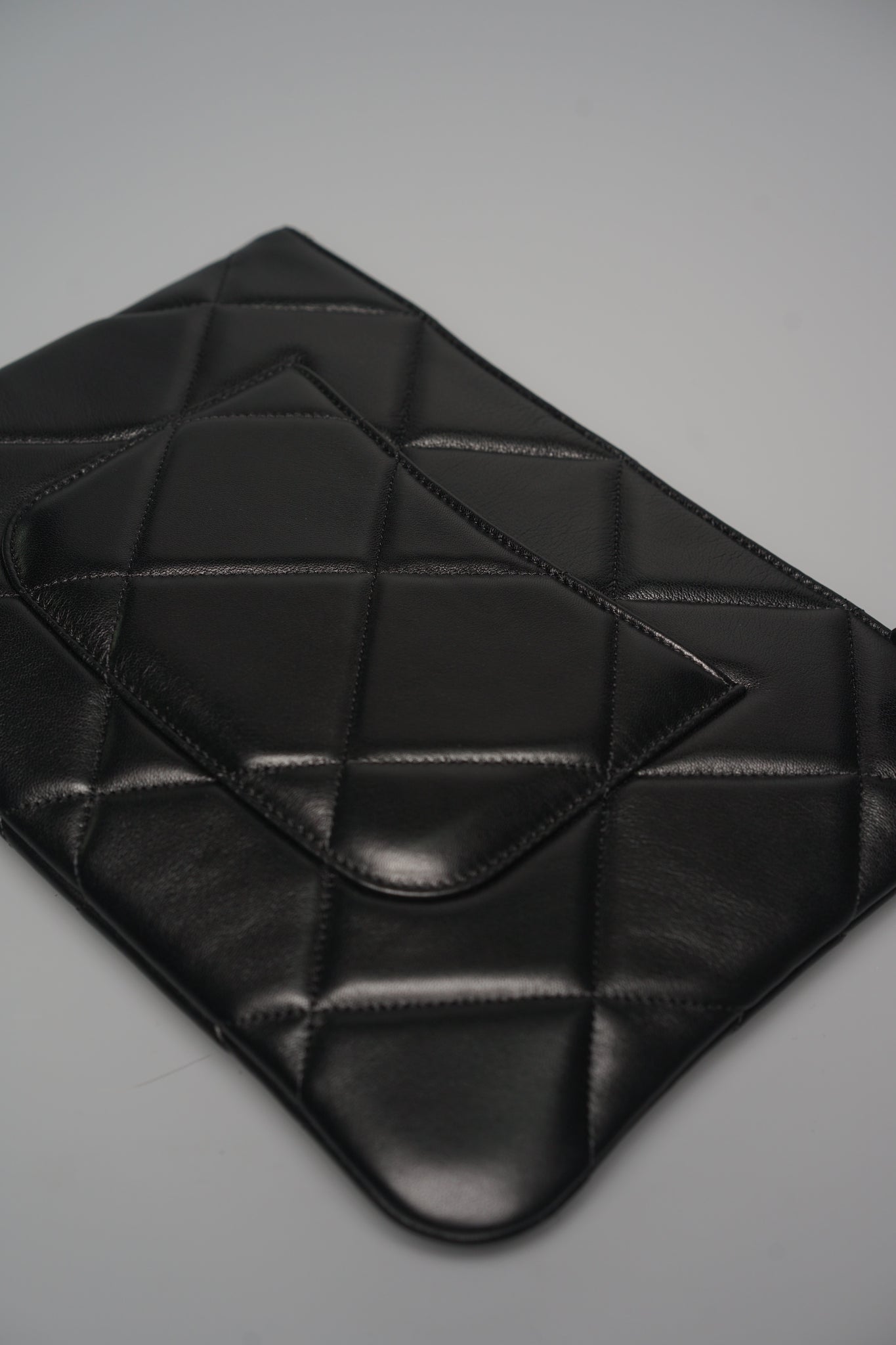 Chanel 19 O' Case Clutch in Black Lambskin Ghw