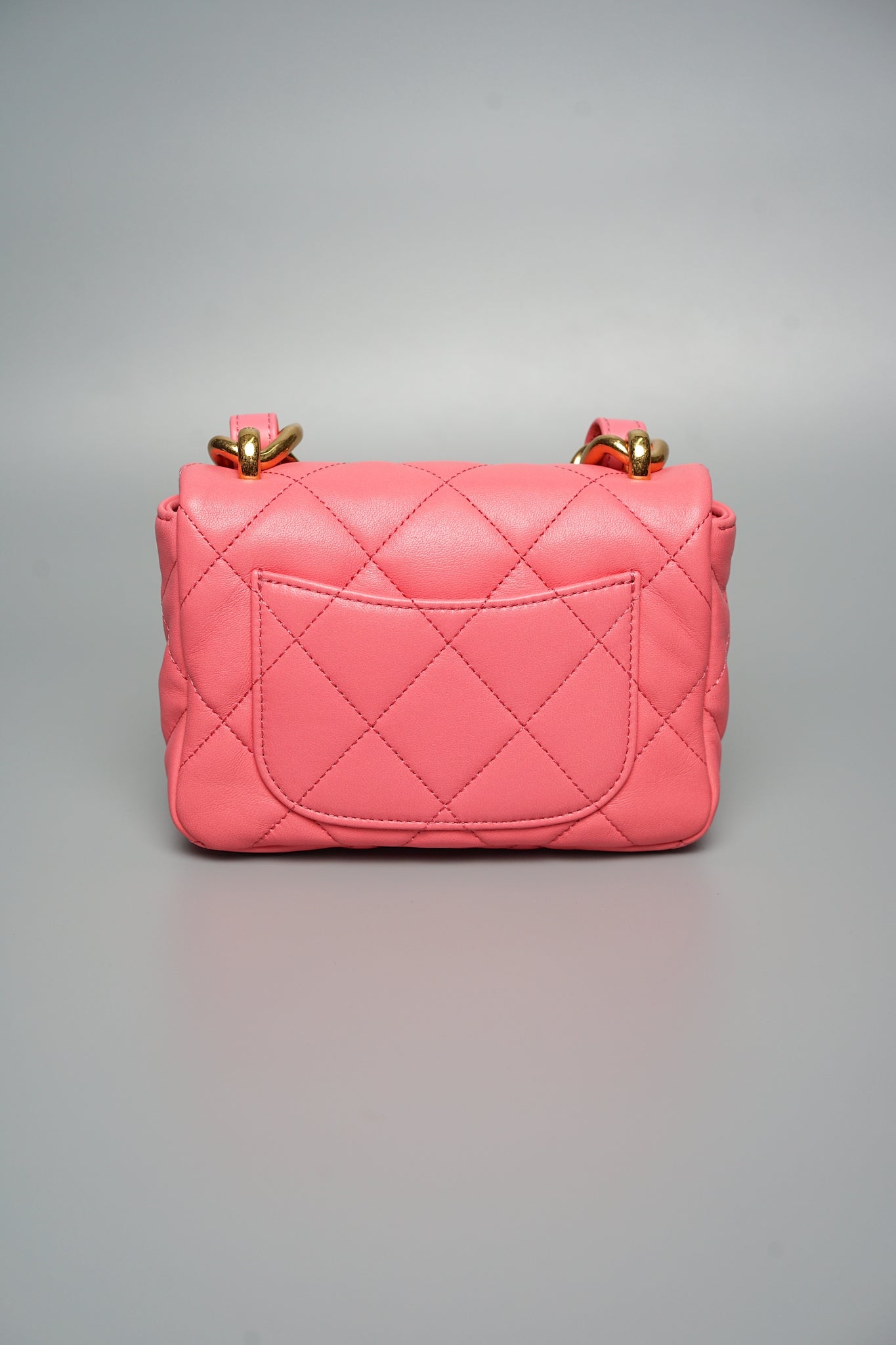 Chanel 22S Mini Flap in Coral Pink Lambskin Bghw