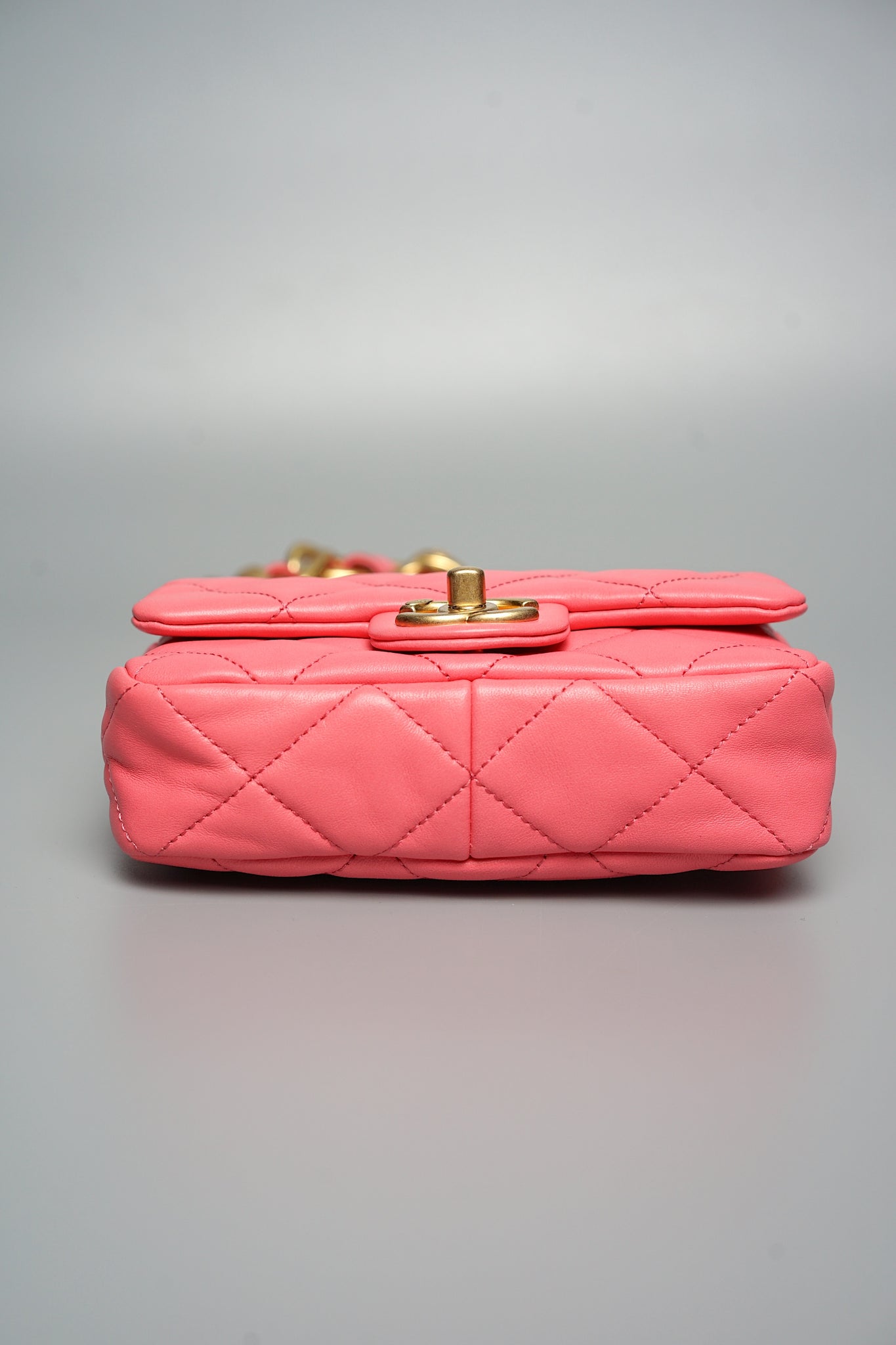 Chanel 22S Mini Flap in Coral Pink Lambskin Bghw