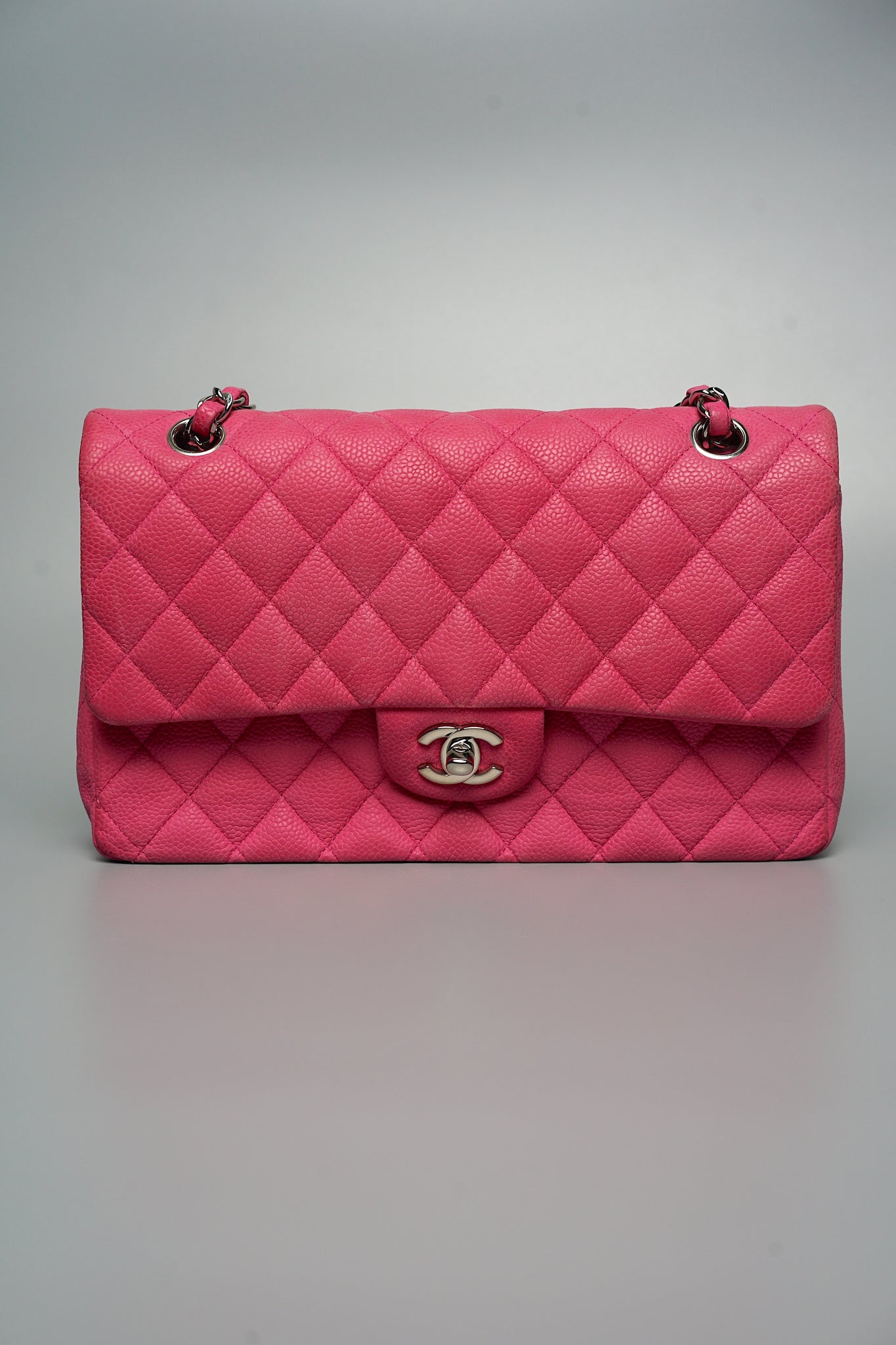 Chanel S18 Classic Double Flap in Hot Pink Fuchsia Caviar Shw