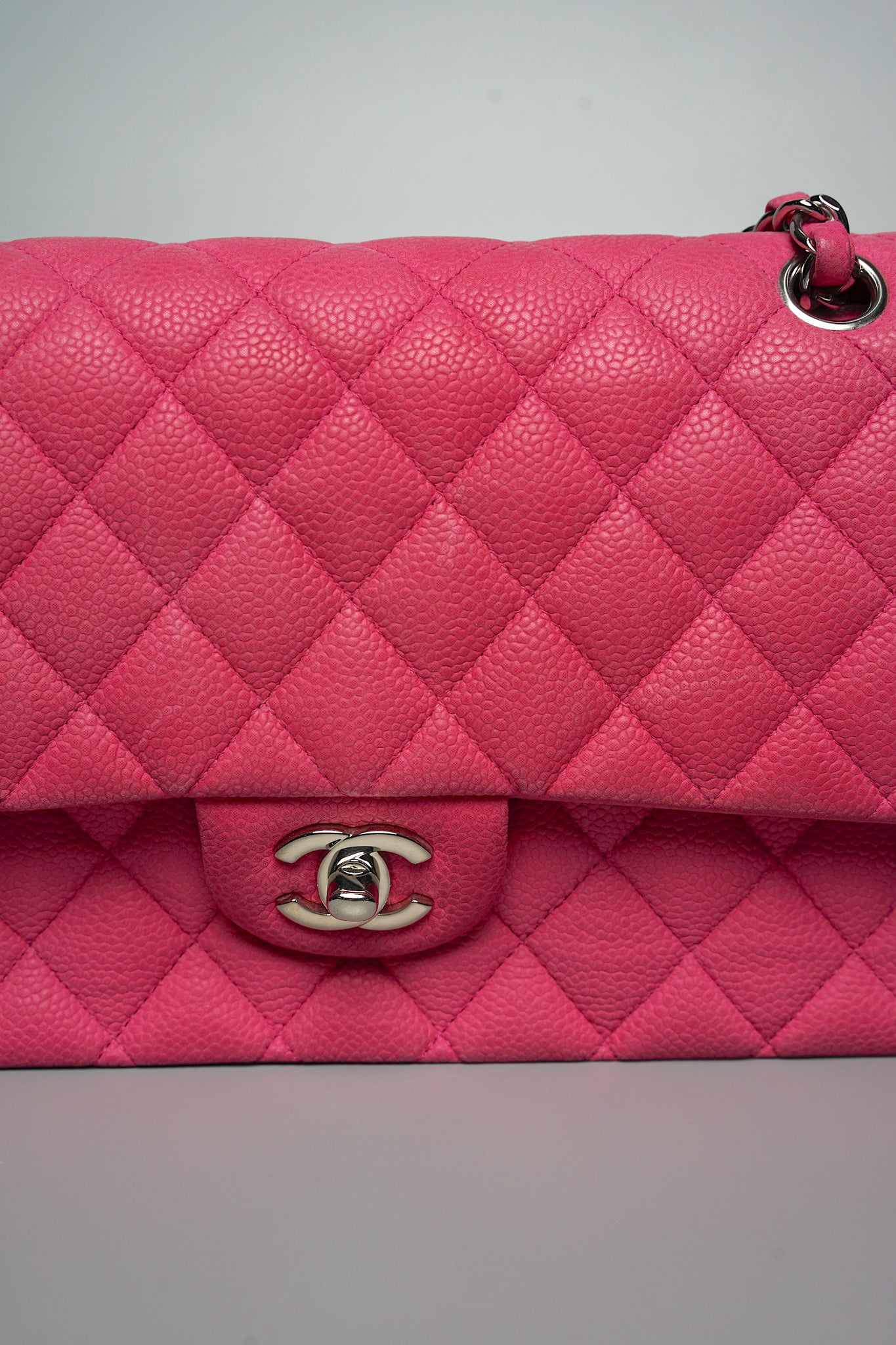 Chanel S18 Classic Double Flap in Hot Pink Fuchsia Caviar Shw