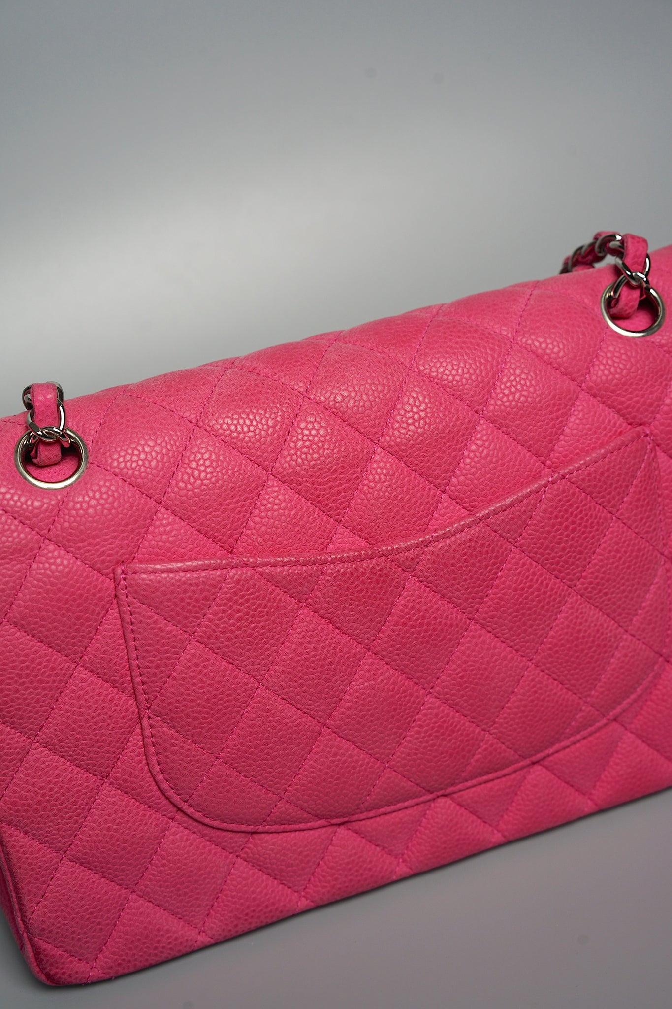 Chanel S18 Classic Double Flap in Hot Pink Fuchsia Caviar Shw
