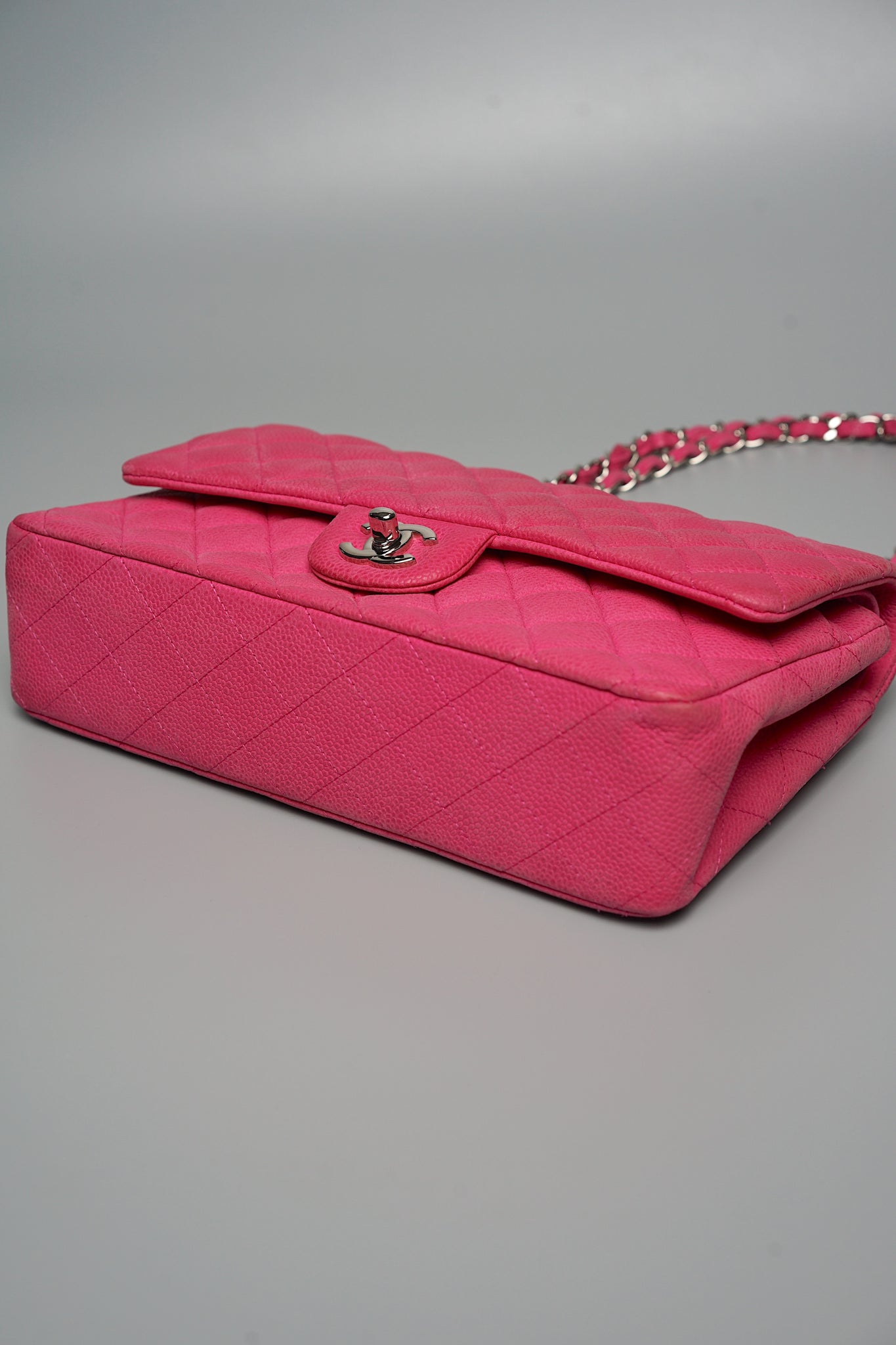Chanel S18 Classic Double Flap in Hot Pink Fuchsia Caviar Shw