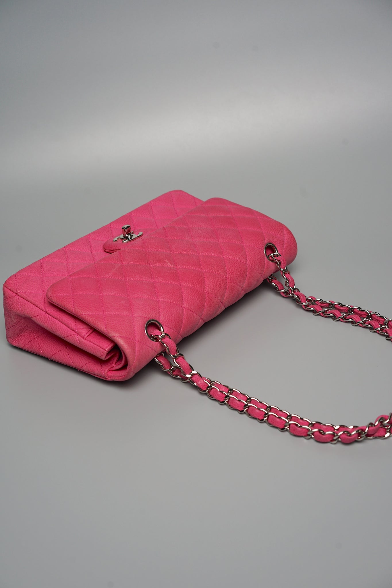 Chanel S18 Classic Double Flap in Hot Pink Fuchsia Caviar Shw