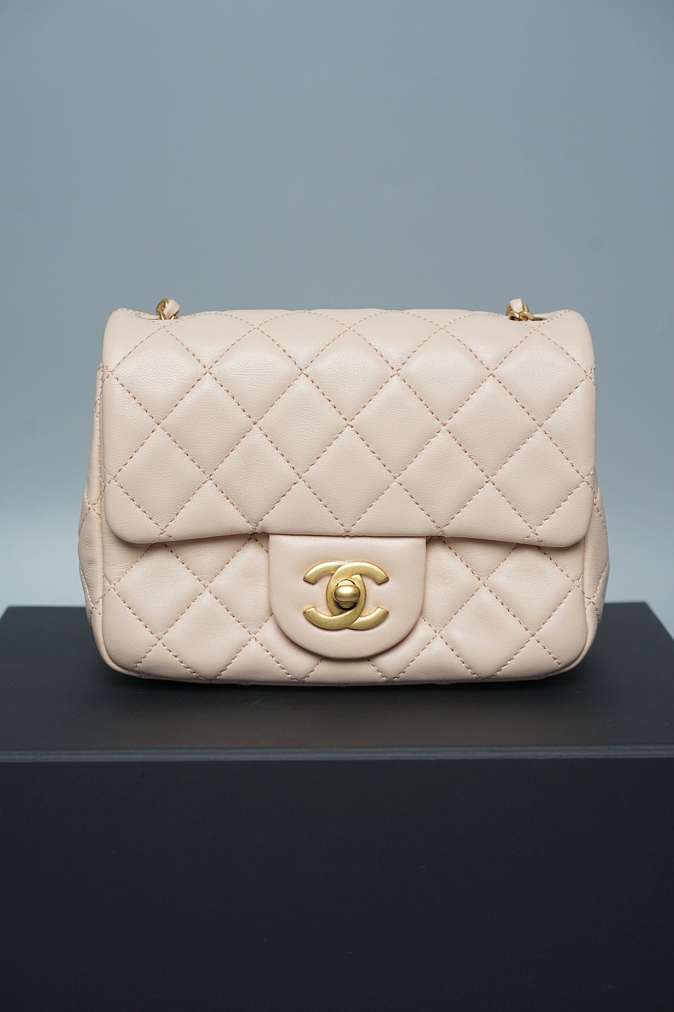 Chanel Mini Square in Rose Clair Pearl Crush (Brand New)