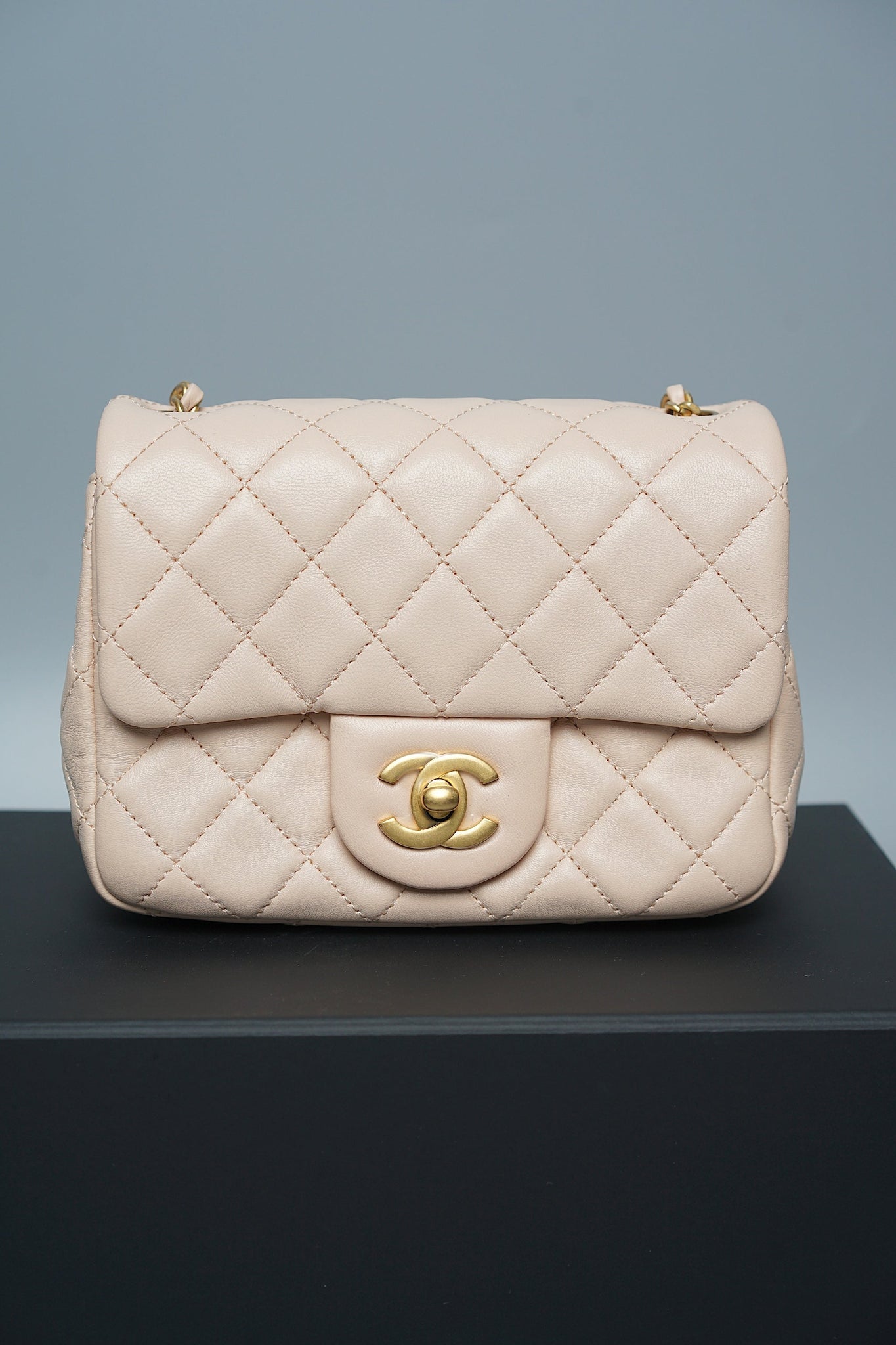Chanel Mini Square in Rose Clair Pearl Crush (Brand New)