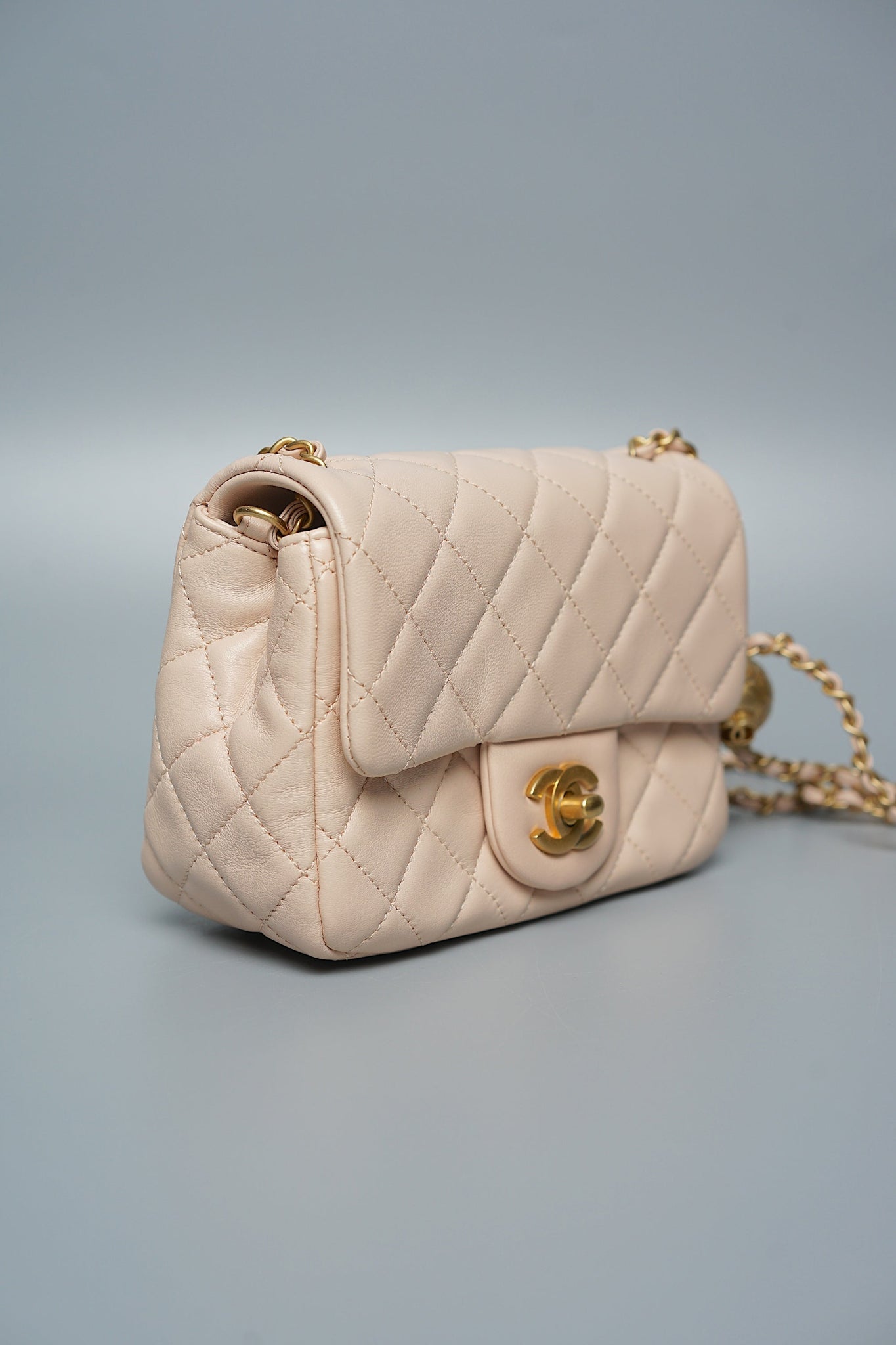Chanel Mini Square in Rose Clair Pearl Crush (Brand New)