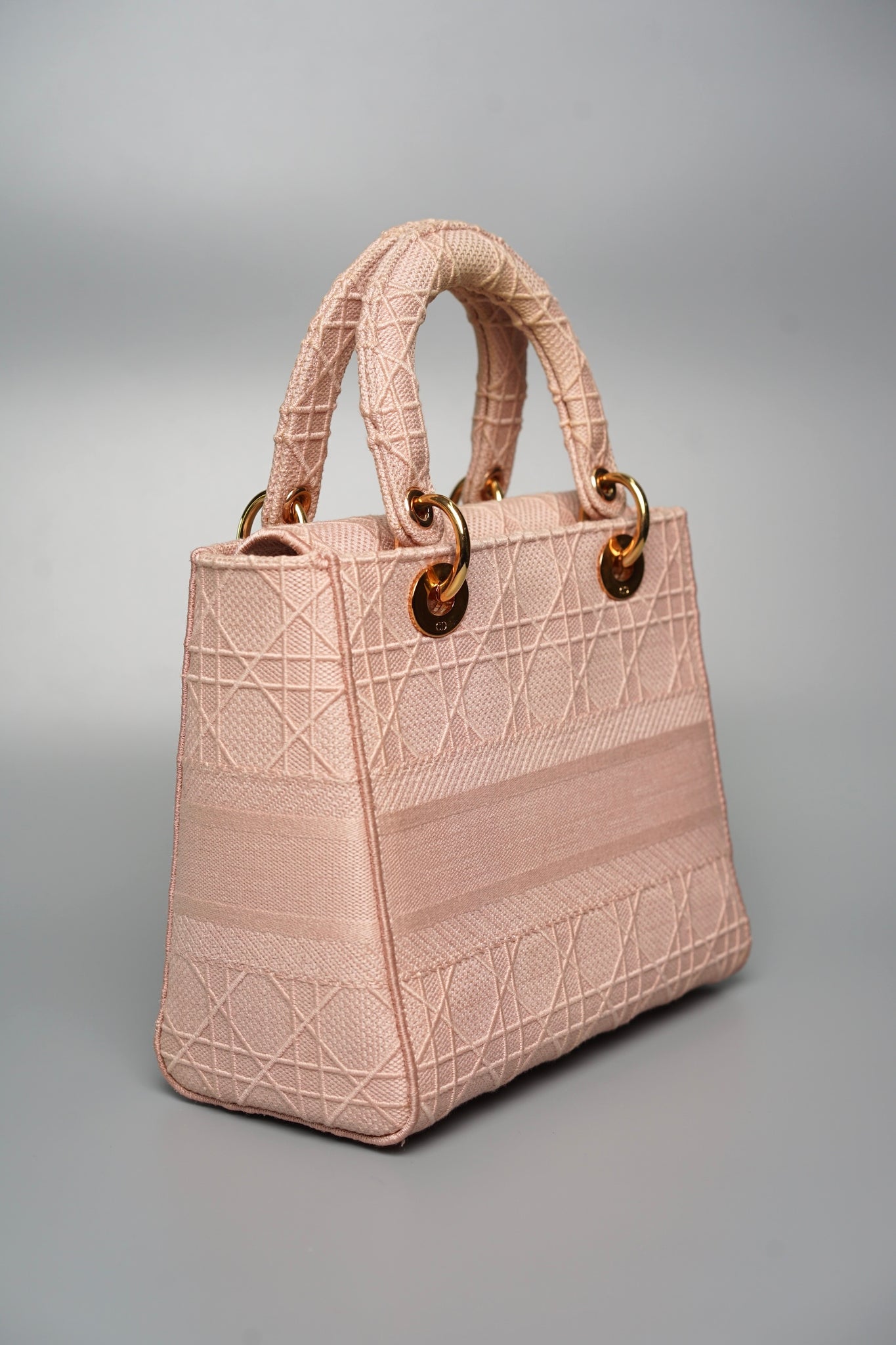 Lady Dior Medium D-lite Cannage Embroidery in Pink Rghw