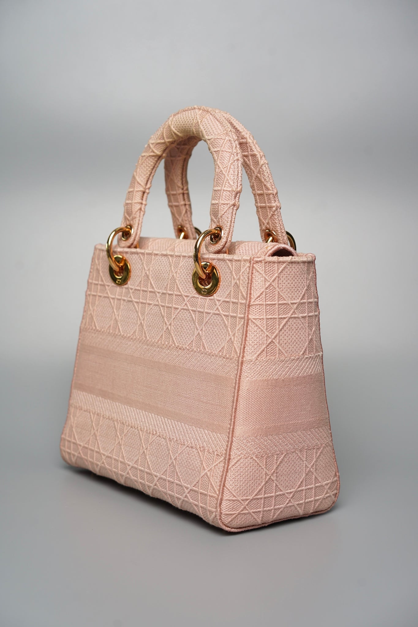 Lady Dior Medium D-lite Cannage Embroidery in Pink Rghw