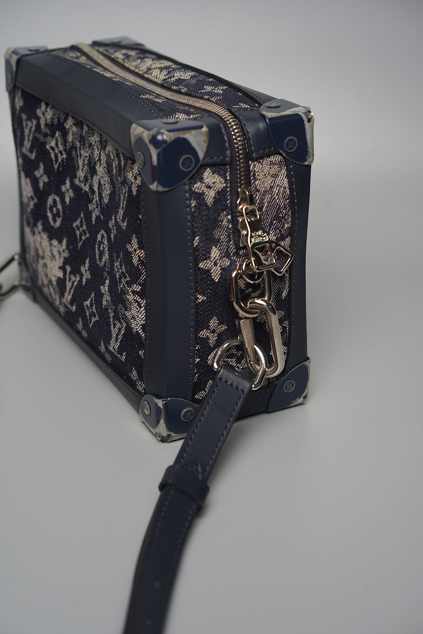 LV Soft Trunk Monogram Tapestry Crossbody Bag in Blue