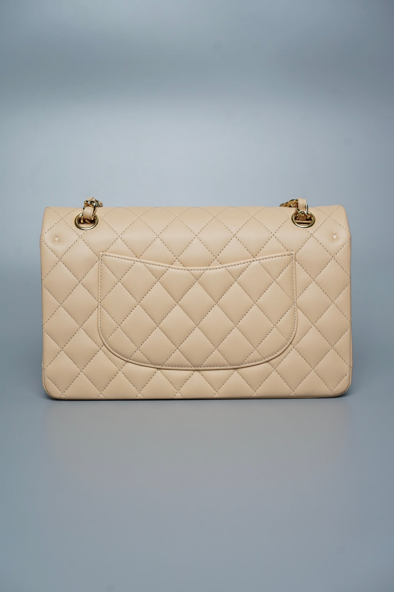 Chanel Classic Medium Double Flap in Beige Lambskin Ghw (Brand New)
