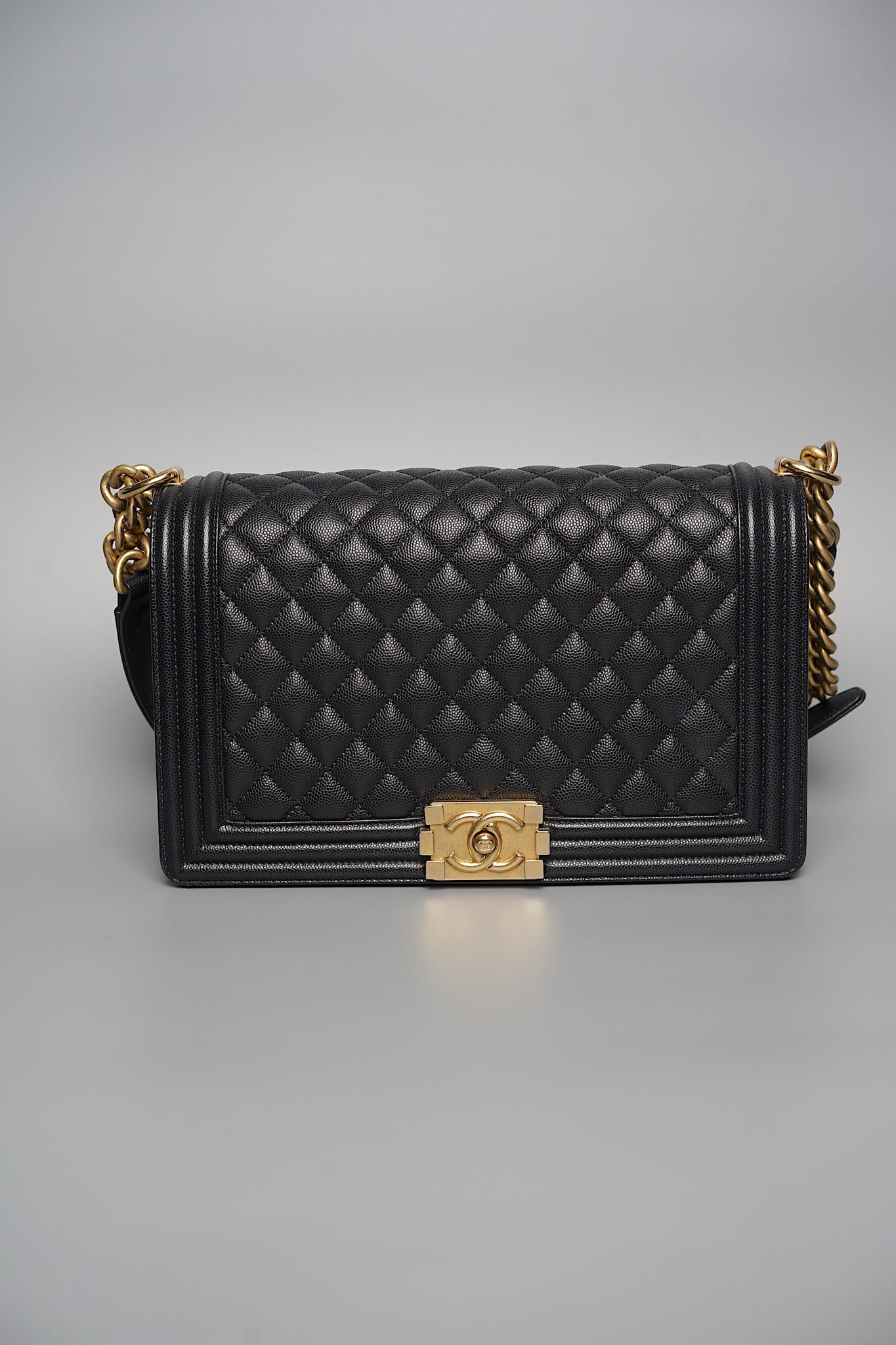 Boy Chanel Large in Black Caviar Ghw