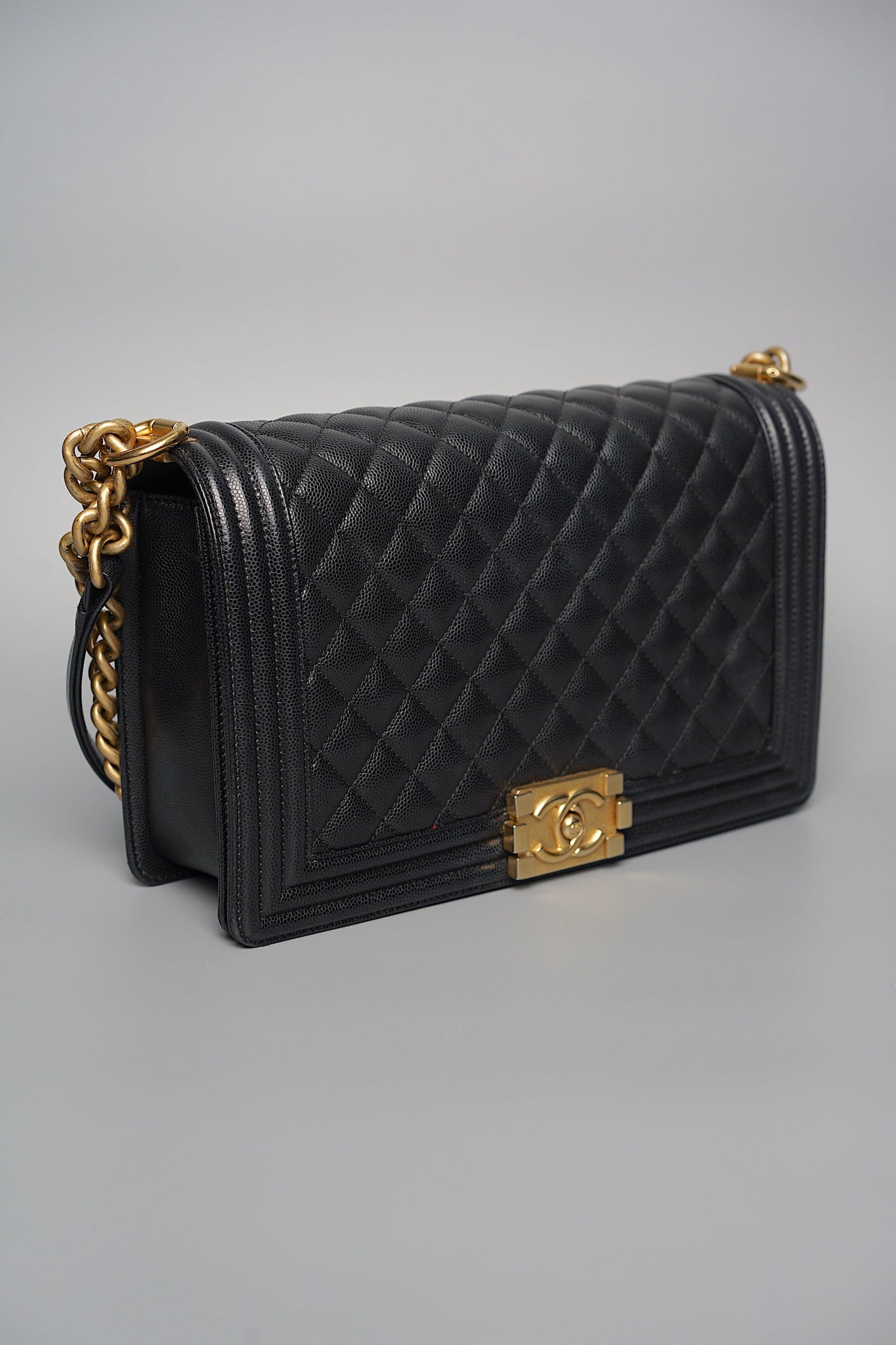 Boy Chanel Large in Black Caviar Ghw