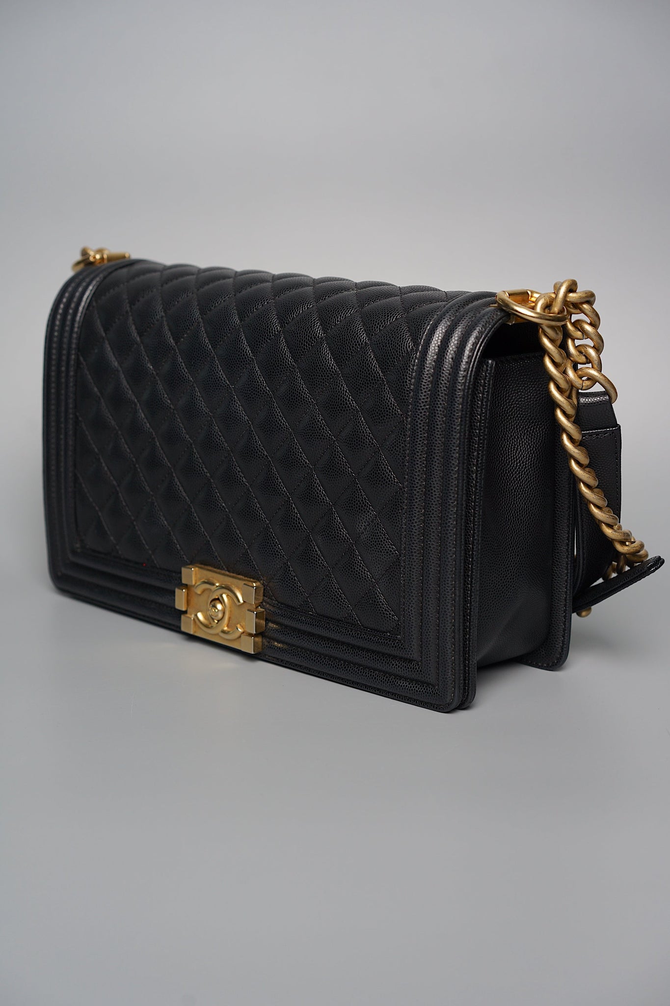Boy Chanel Large in Black Caviar Ghw