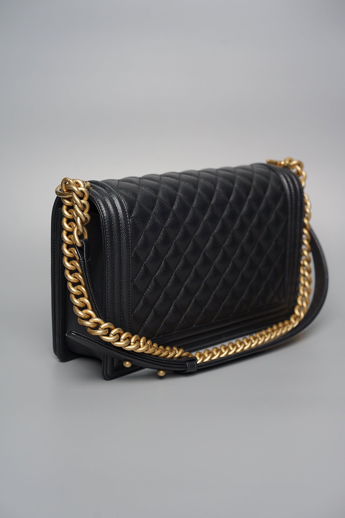 Boy Chanel Large in Black Caviar Ghw