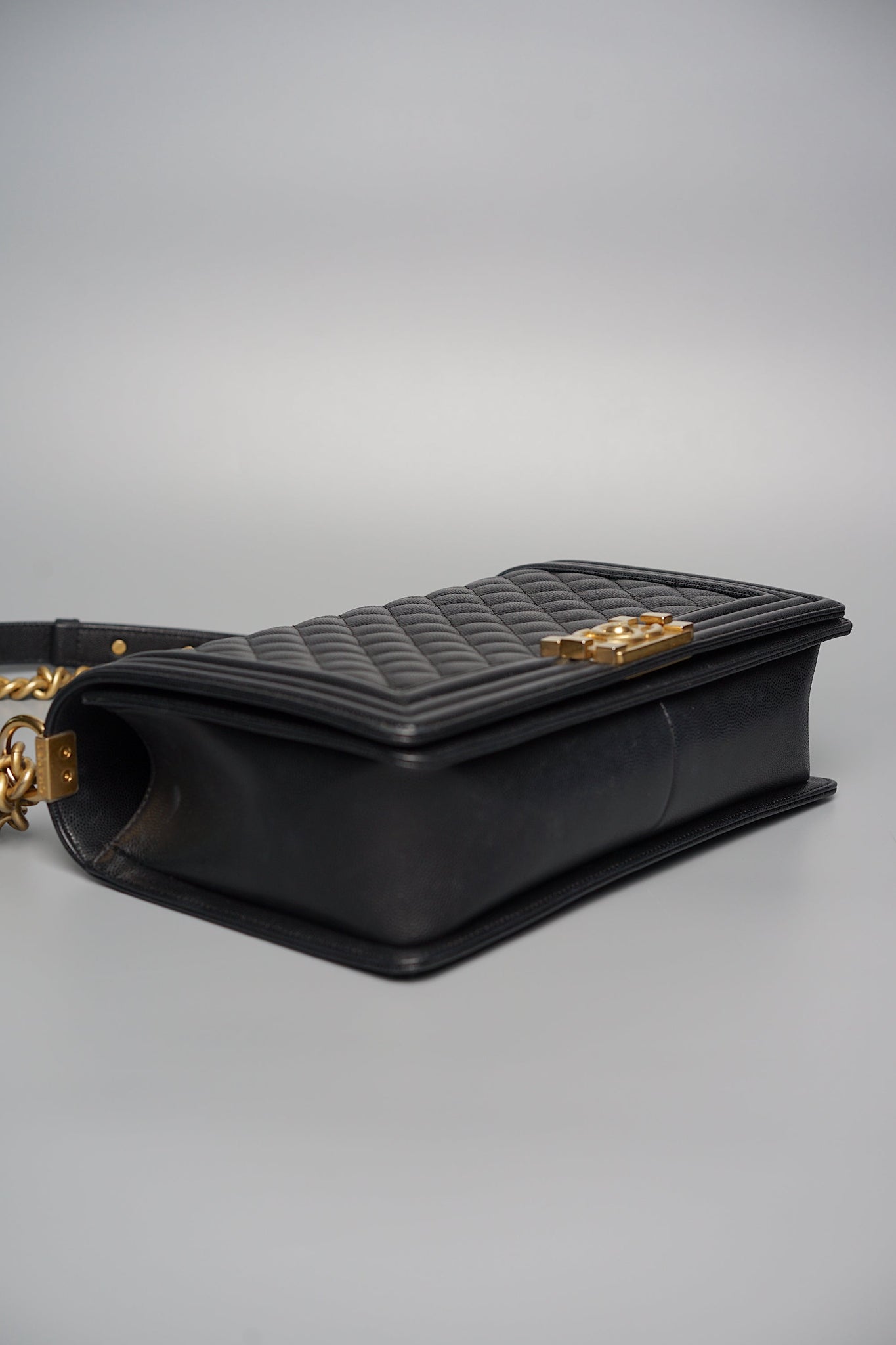 Boy Chanel Large in Black Caviar Ghw