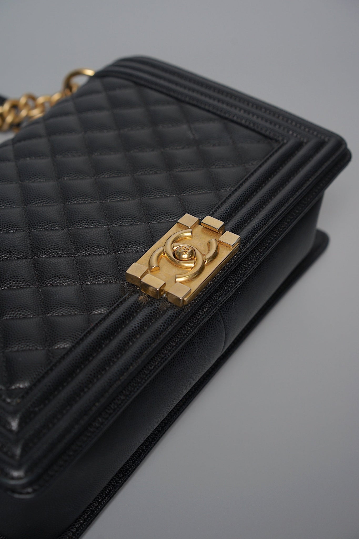 Boy Chanel Large in Black Caviar Ghw