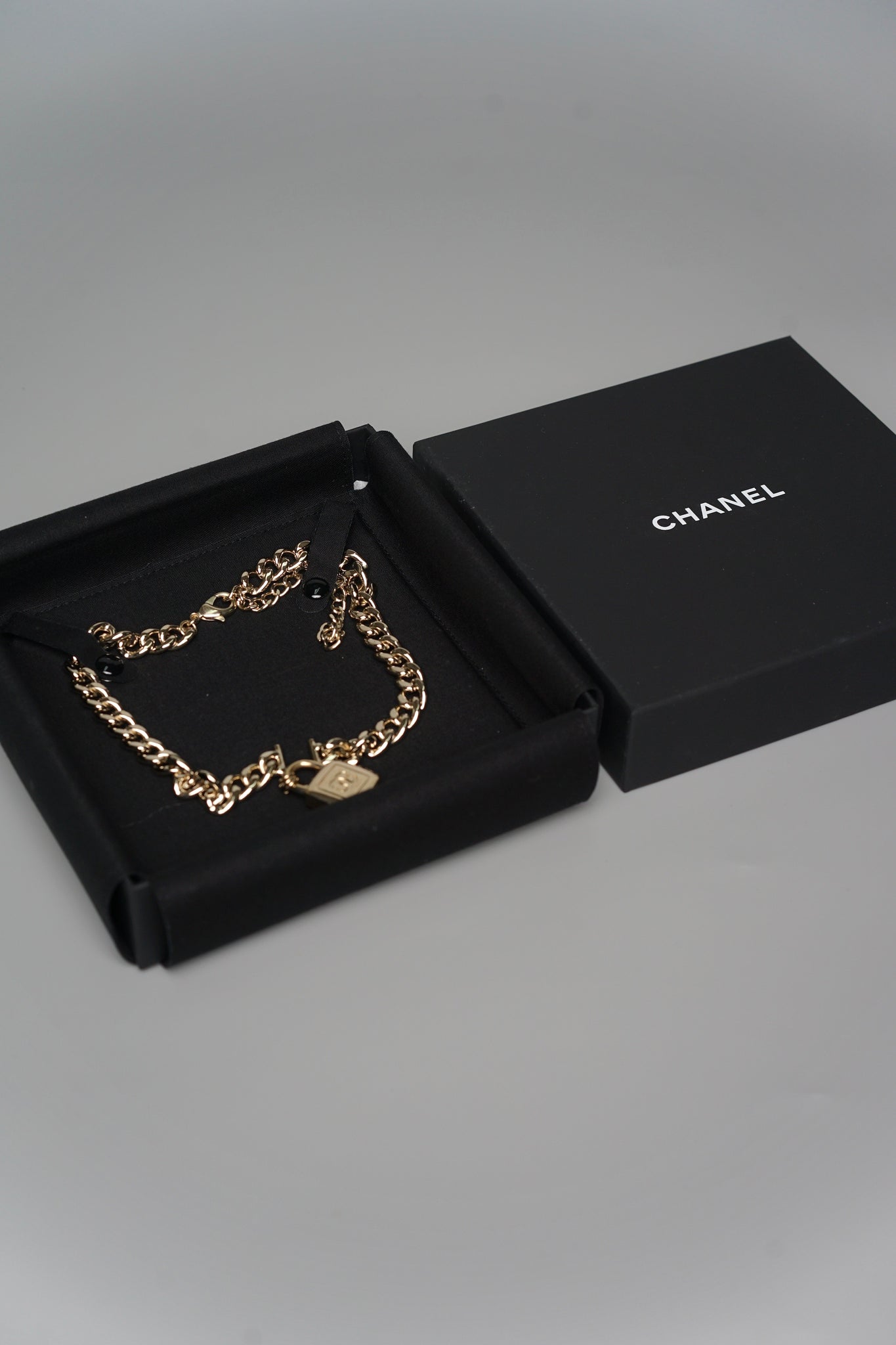 Chanel Collier Lock Necklace in champagne gold