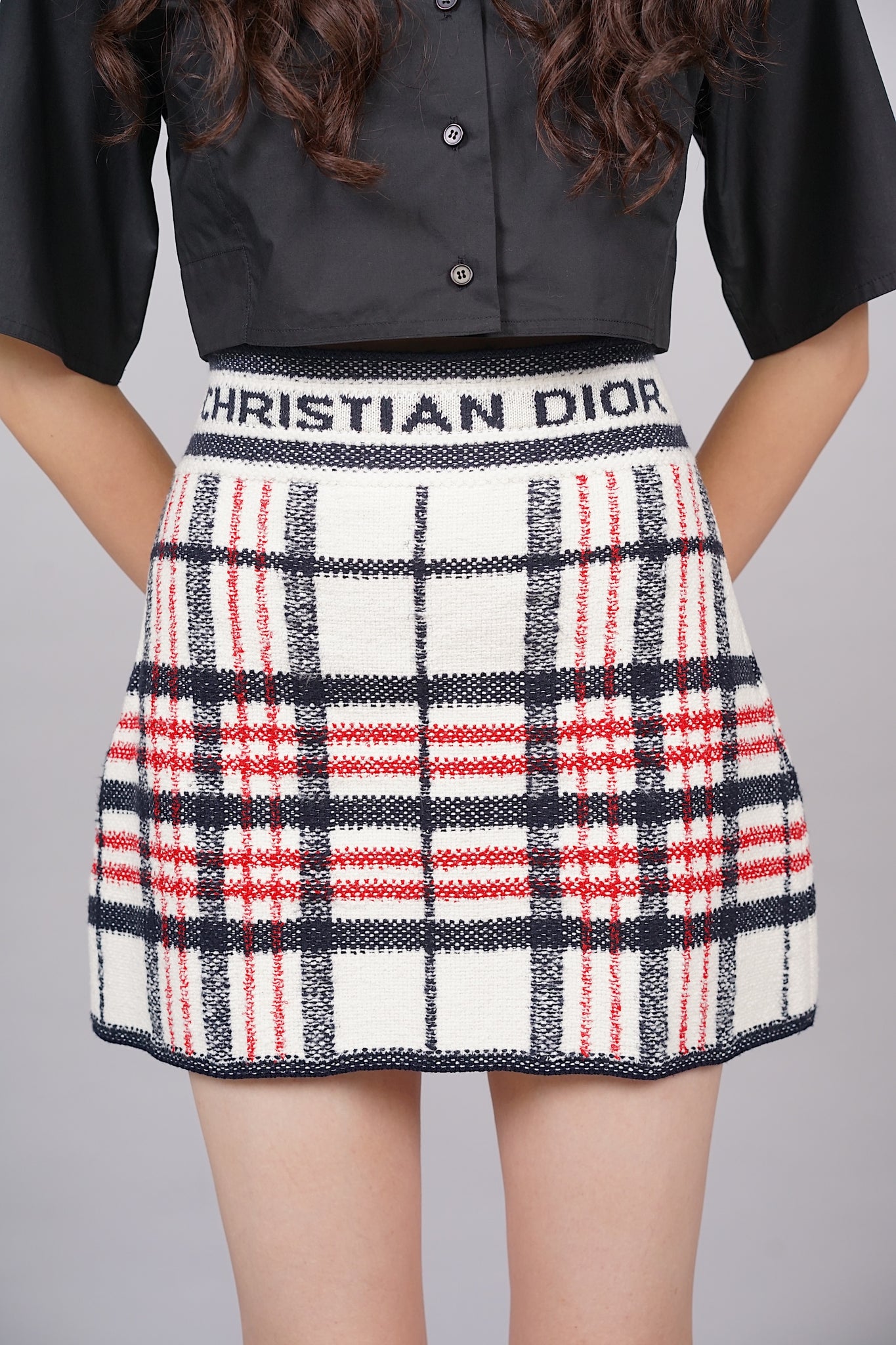 Christian Dior Check'N'Dior Mini Wool Skirt Size 36 (Brand New)