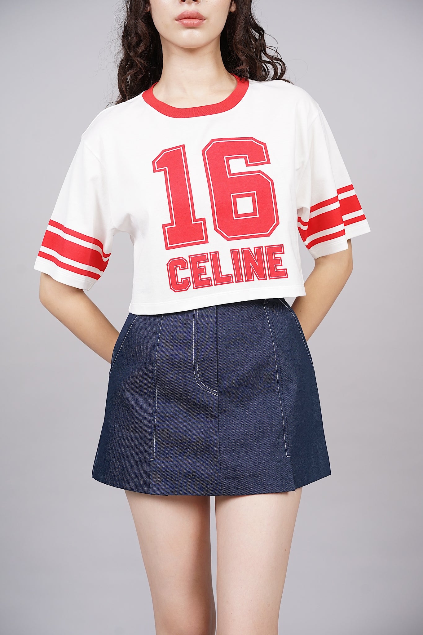 Celine Jersey Cotton Cropped T-shirt in Size S (Brand New)