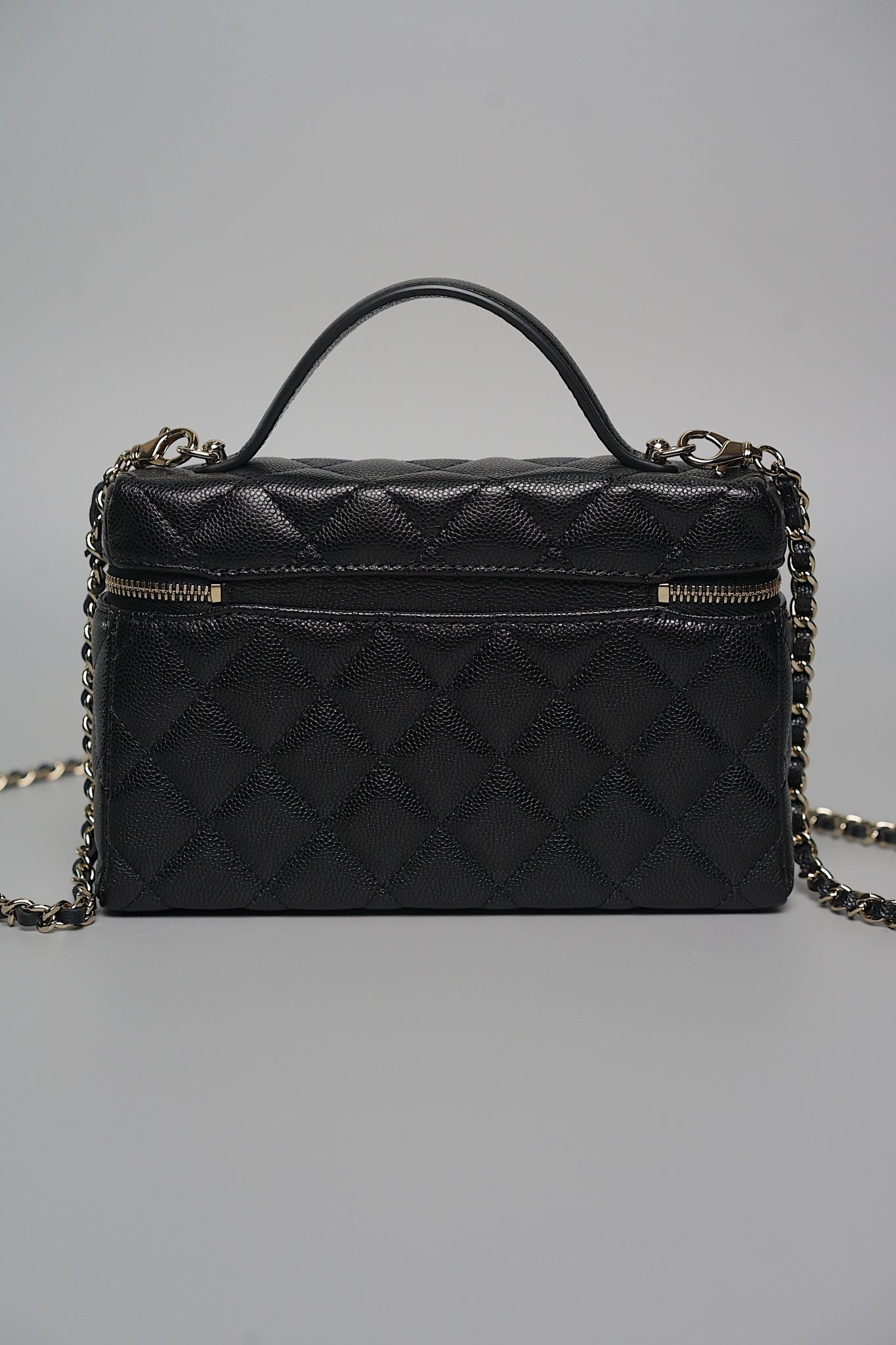 Chanel Timeless Top Handle Vanity in Black Caviar Shw (Brand New)