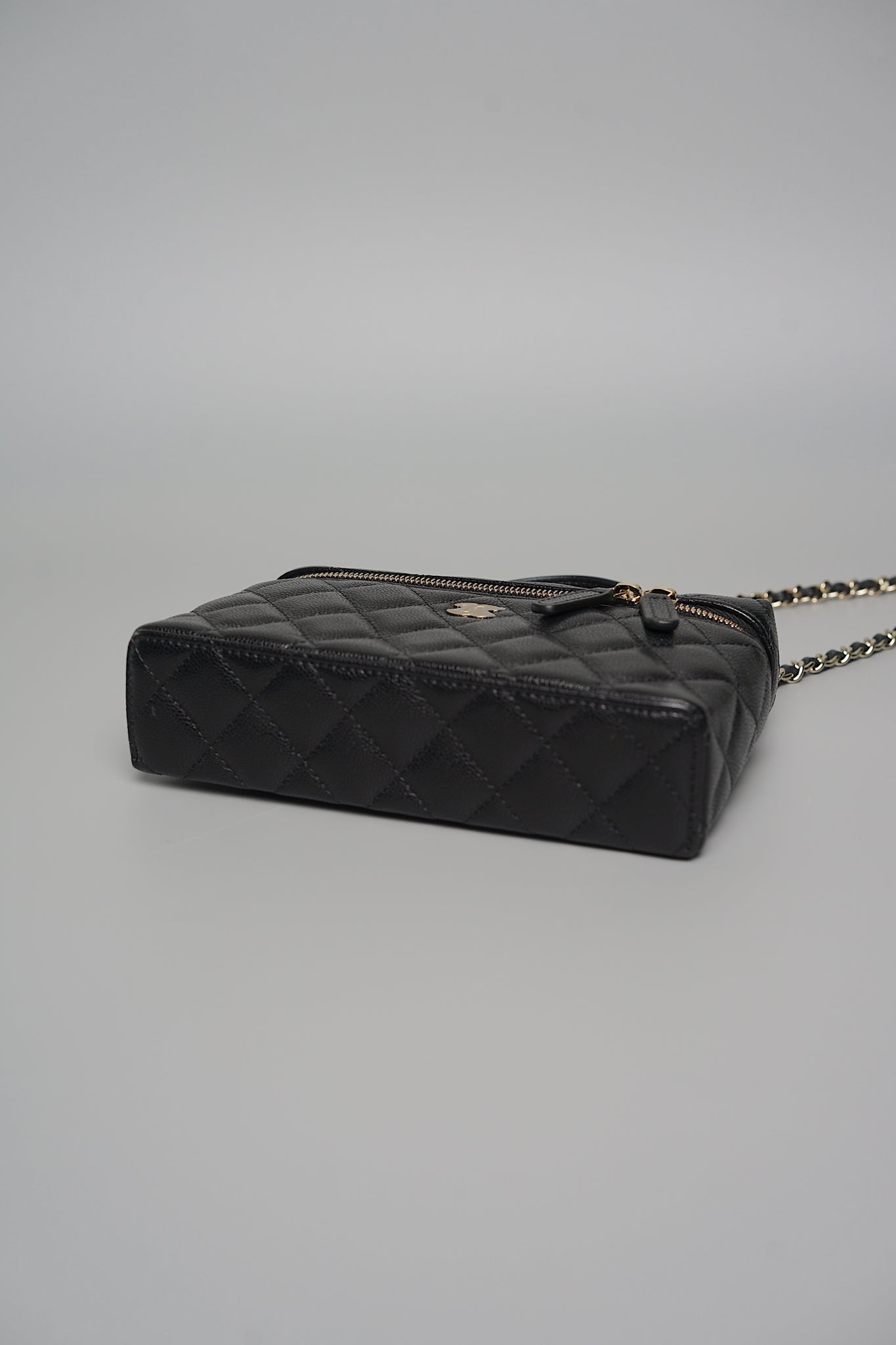 Chanel Timeless Top Handle Vanity in Black Caviar Shw (Brand New)