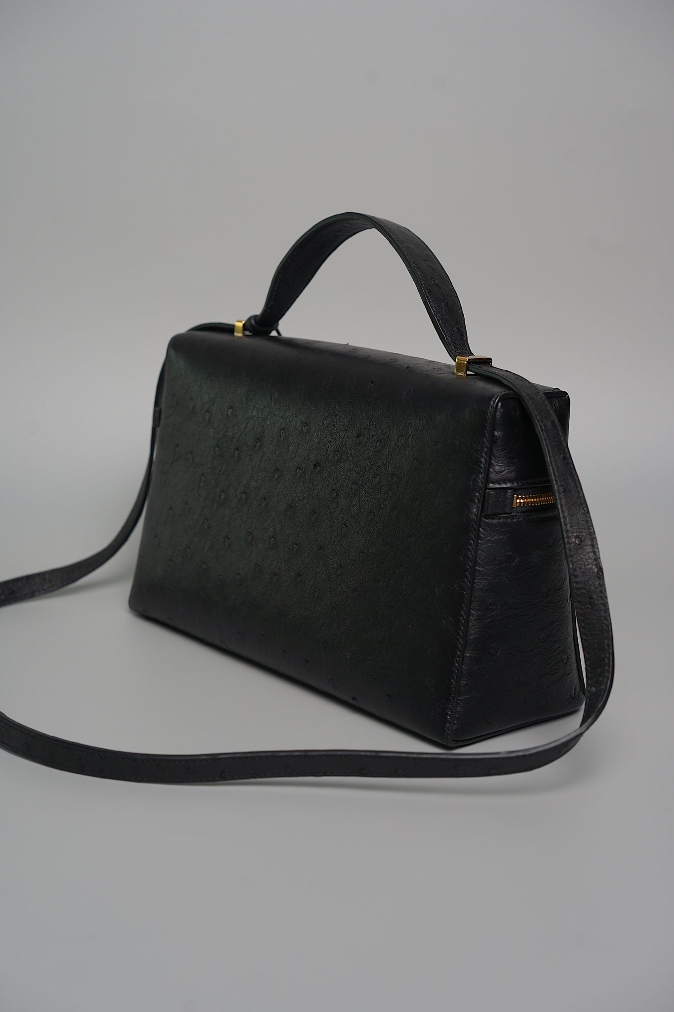 Loro Piana L27 in Black Ostrich Ghw (Brand New)