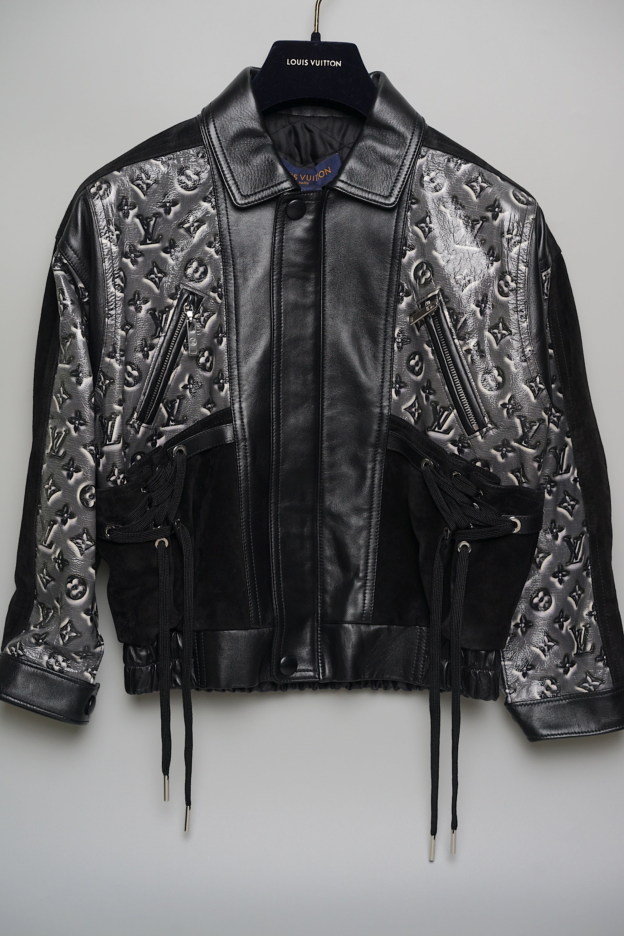 Louis Vuitton Cropped Leather Jacket in Monogram Size 36