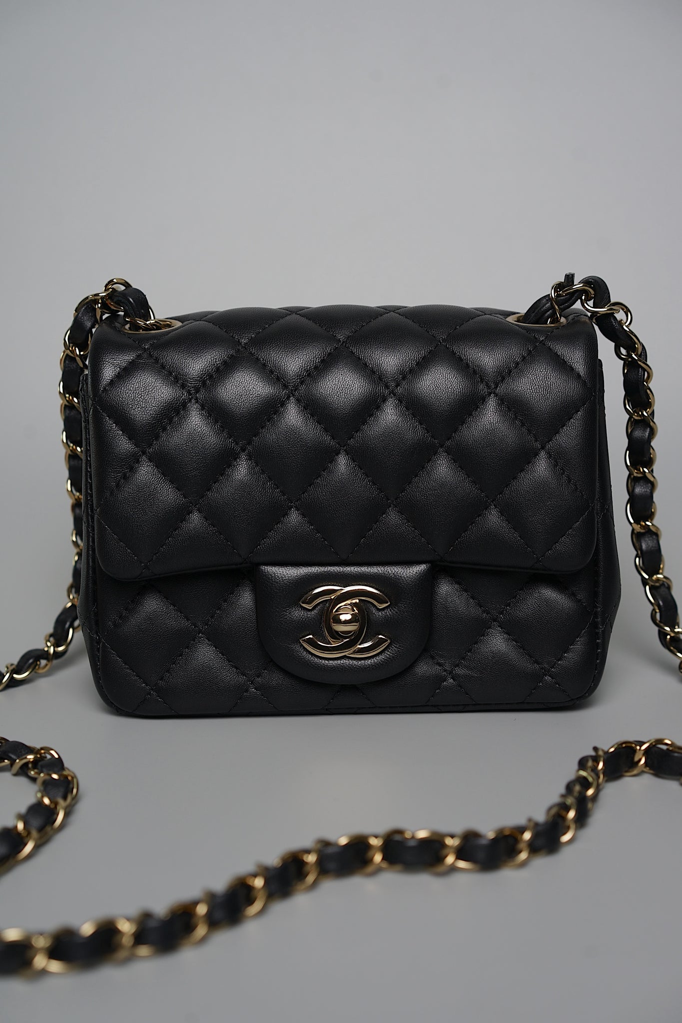 Chanel Mini Square in Black Ghw