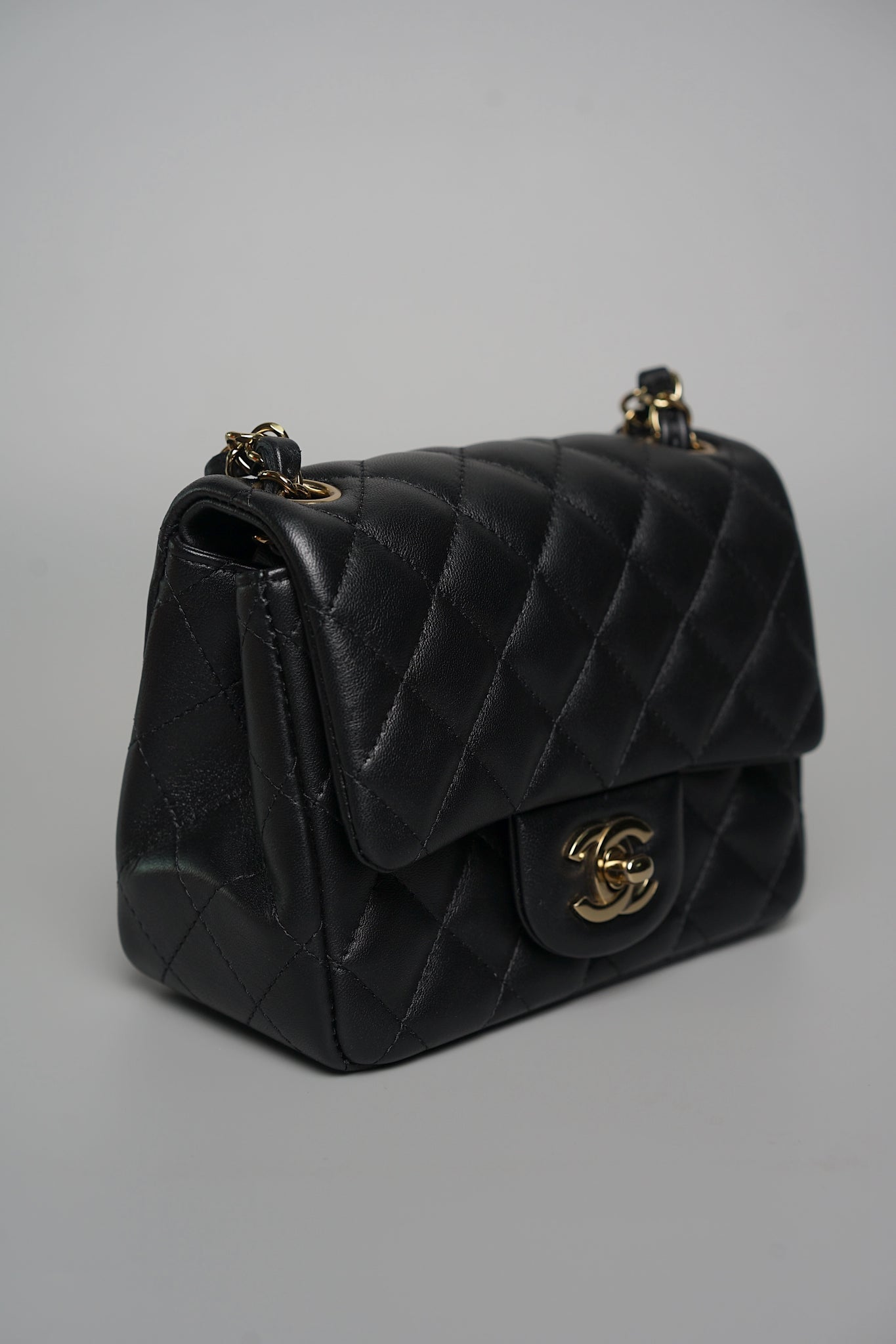 Chanel Mini Square in Black Ghw