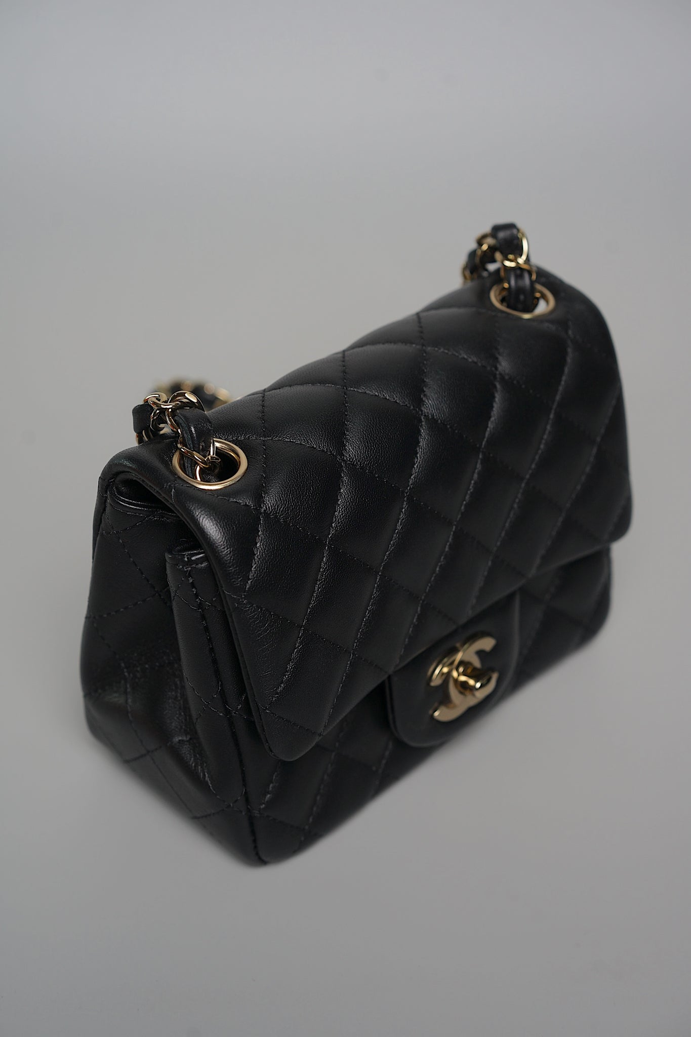 Chanel Mini Square in Black Ghw