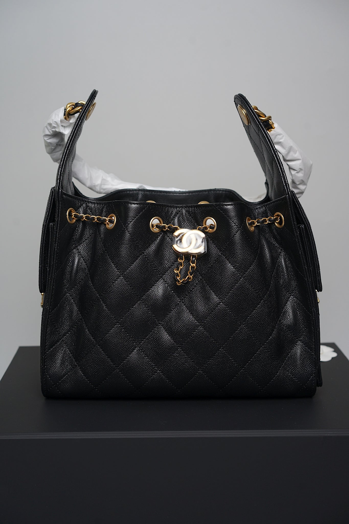 Chanel 25 Small Handbag in Black Bghw (Brand New)
