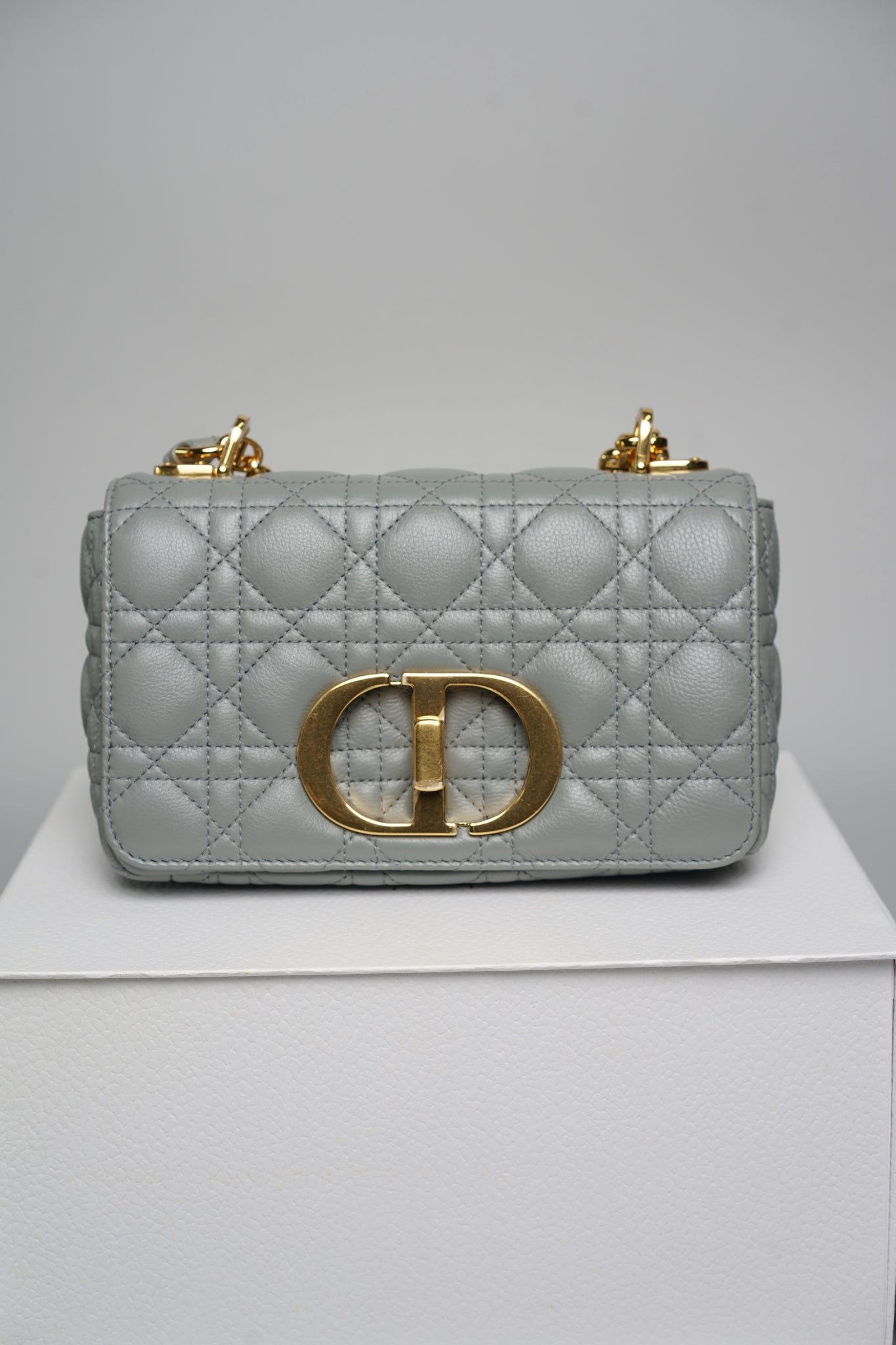 Dior Caro Small in Stone Gray Ghw