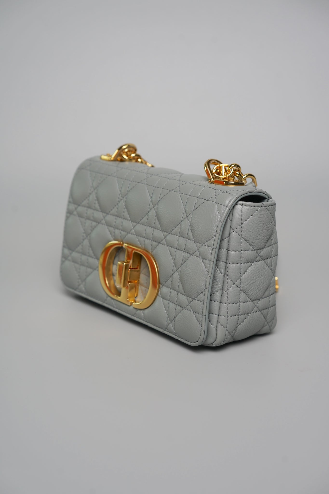 Dior Caro Small in Stone Gray Ghw