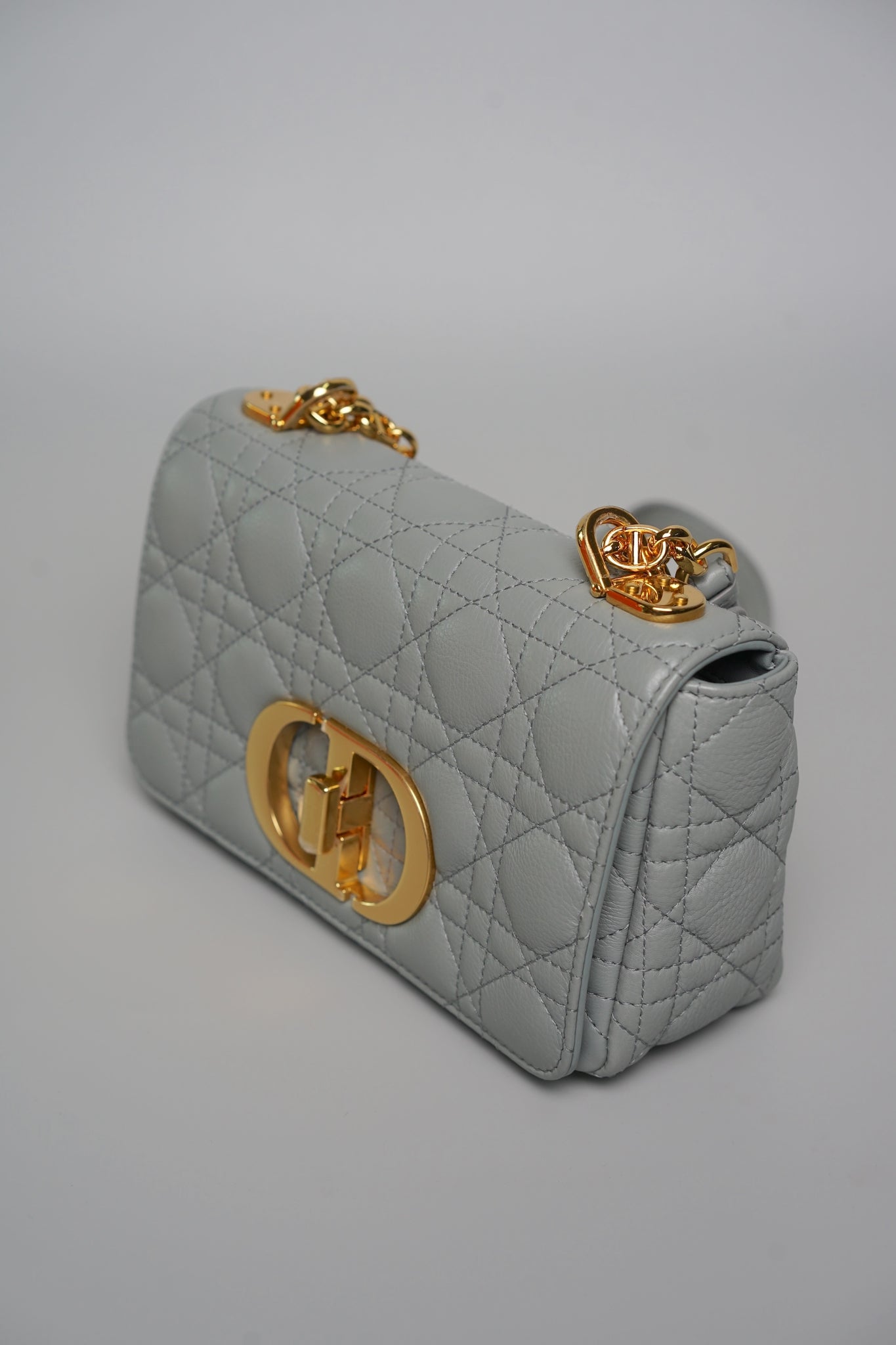 Dior Caro Small in Stone Gray Ghw
