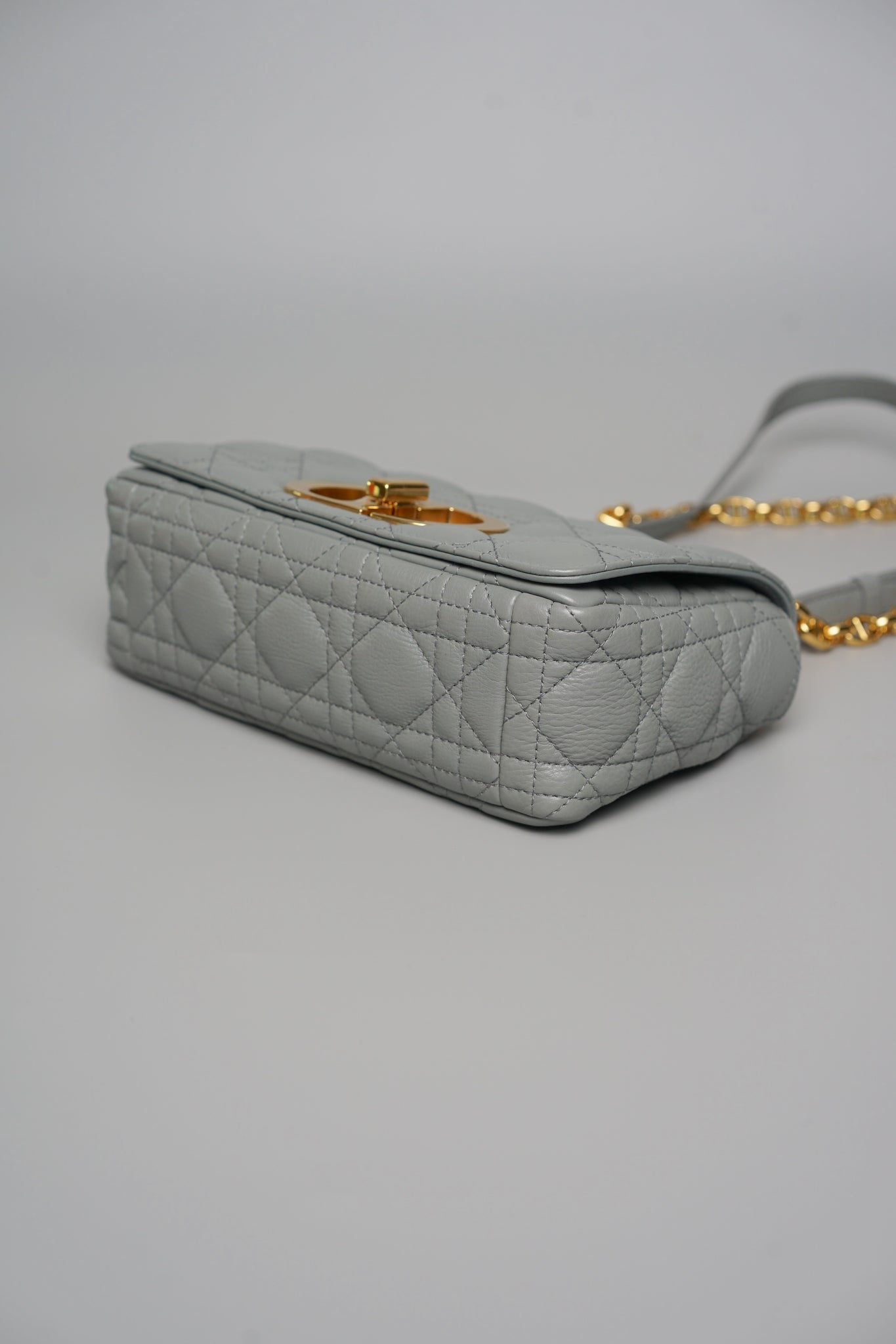 Dior Caro Small in Stone Gray Ghw