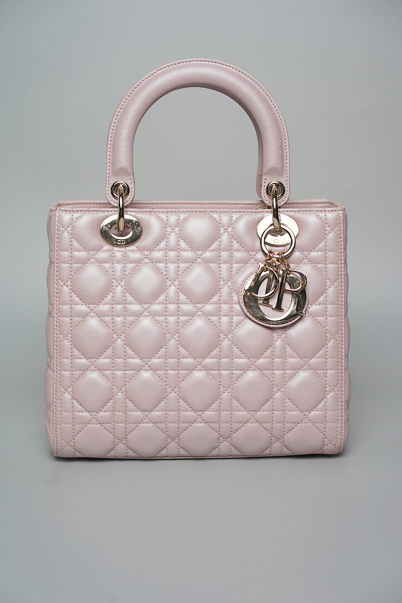 Lady Dior Medium in Iridescent Lotus Pink Lghw