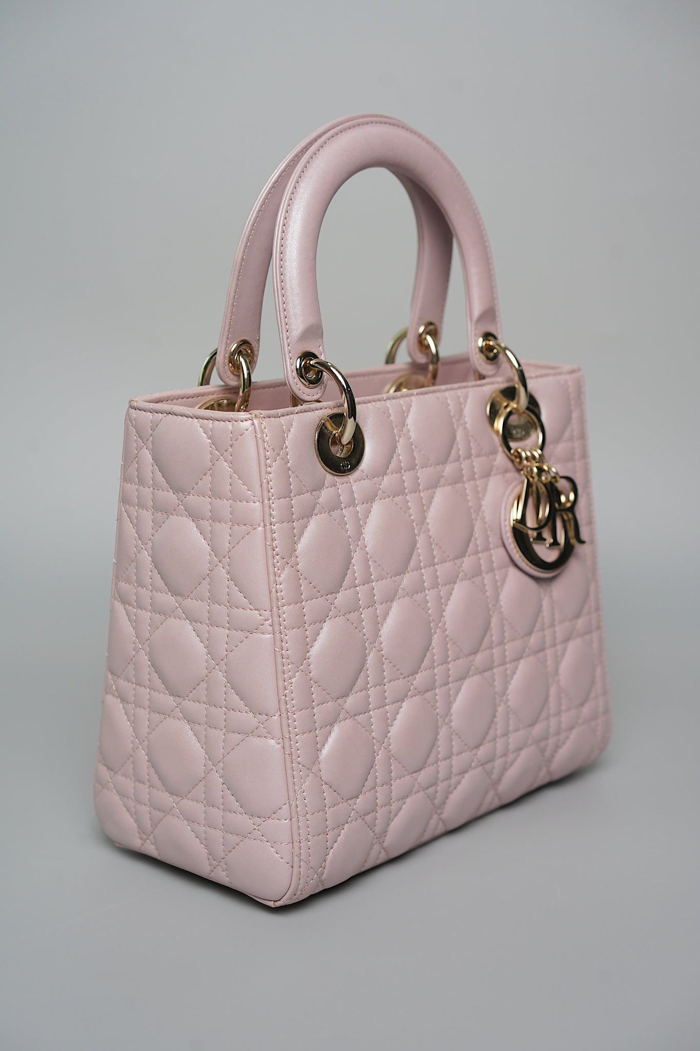 Lady Dior Medium in Iridescent Lotus Pink Lghw