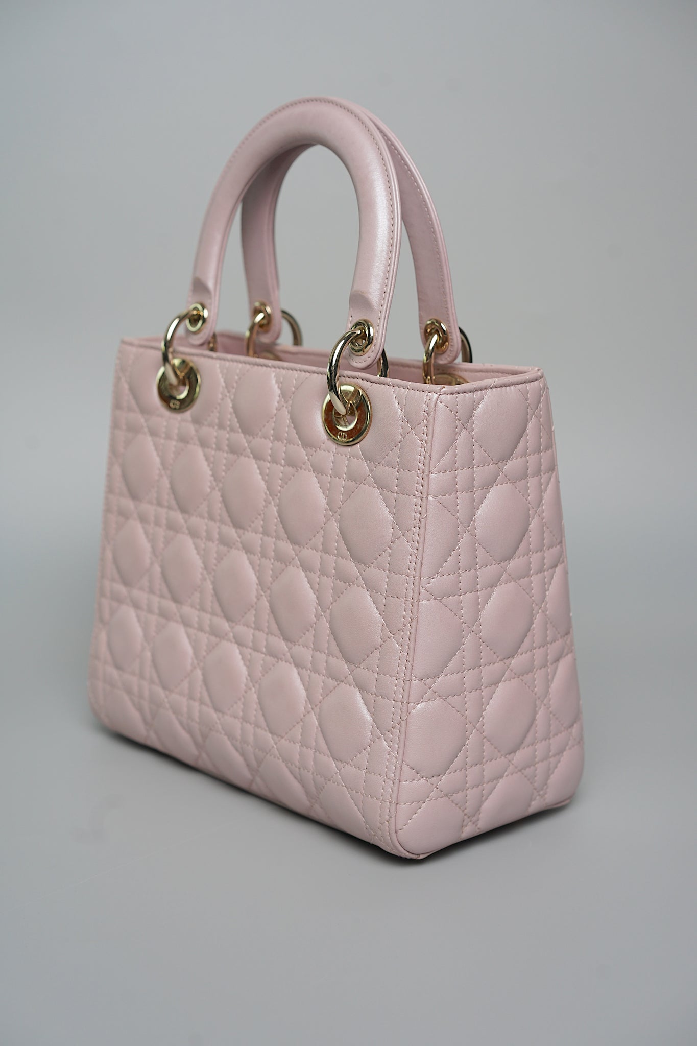 Lady Dior Medium in Iridescent Lotus Pink Lghw