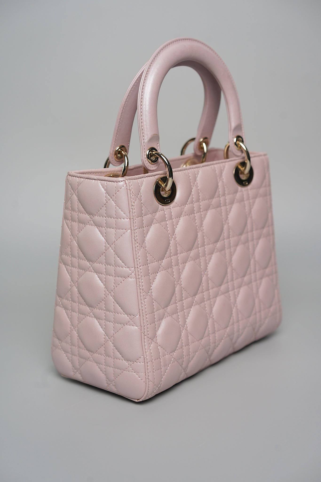 Lady Dior Medium in Iridescent Lotus Pink Lghw
